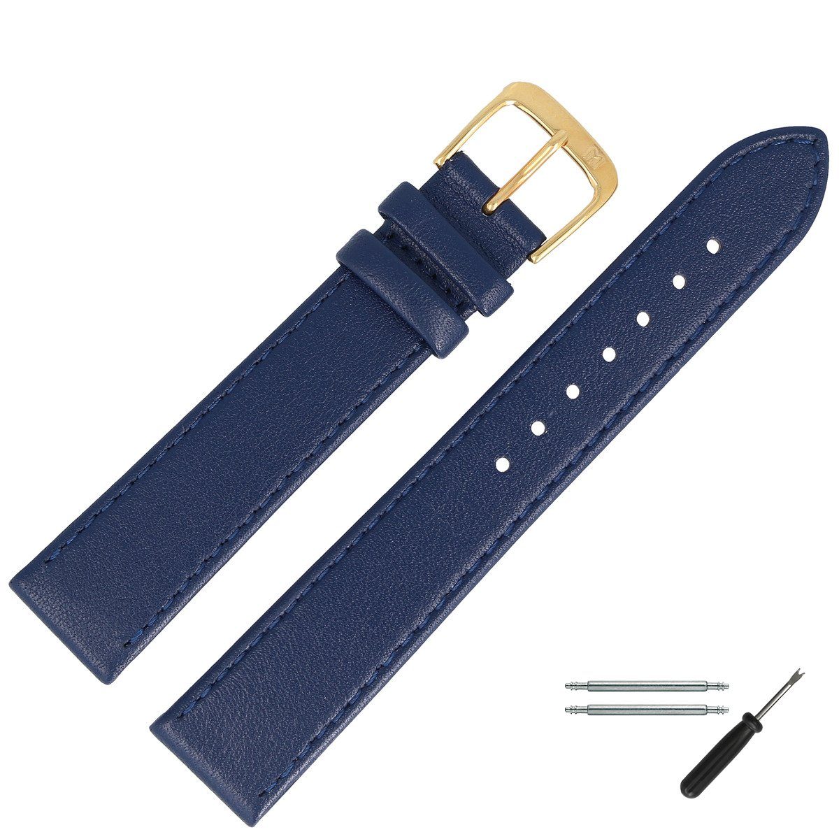 MARBURGER Uhrenarmband 30mm Aus Rindsleder - Mit Montage-Set Und Edelstahl-Dornschließe