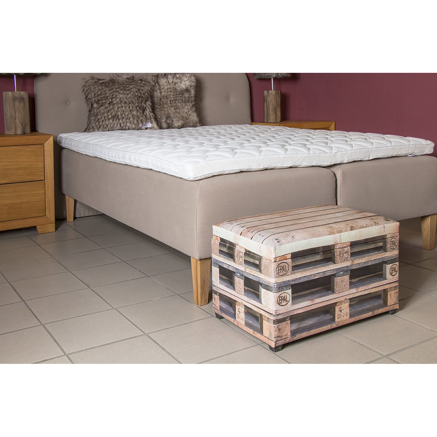 HAKU Sitztruhe Truhe - Motiv Kunstleder, MDF - H. 42cm x B.58cm - Sitzbank (1xSitztruhe, Deckelbank - Truhenbank), Banktruhe - Truhenbank - Sitzkiste - Kistenbank
