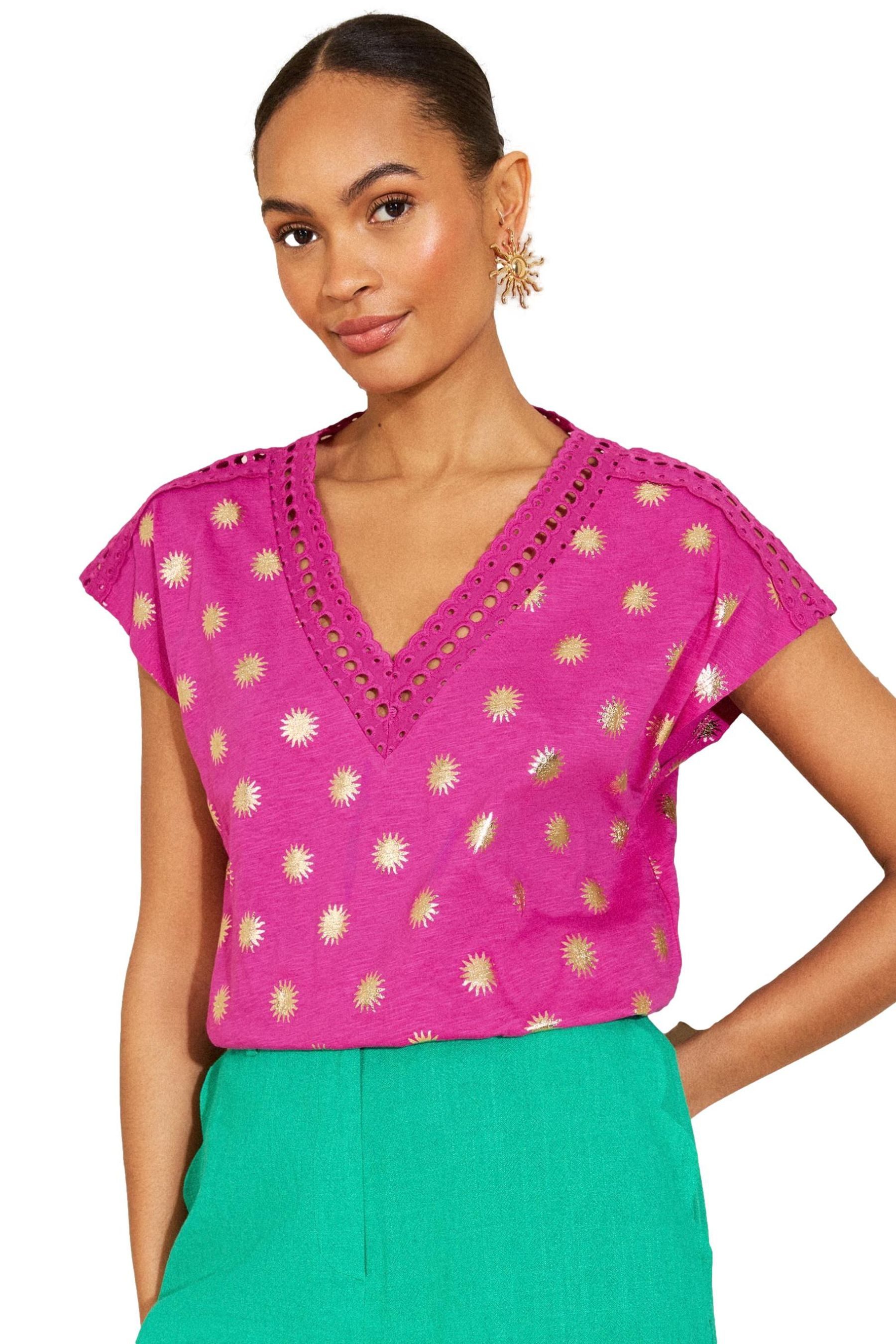 Love & Roses V-Shirt Love & Roses T-Shirt mit V-Ausschnitt, Regular (1-tlg)