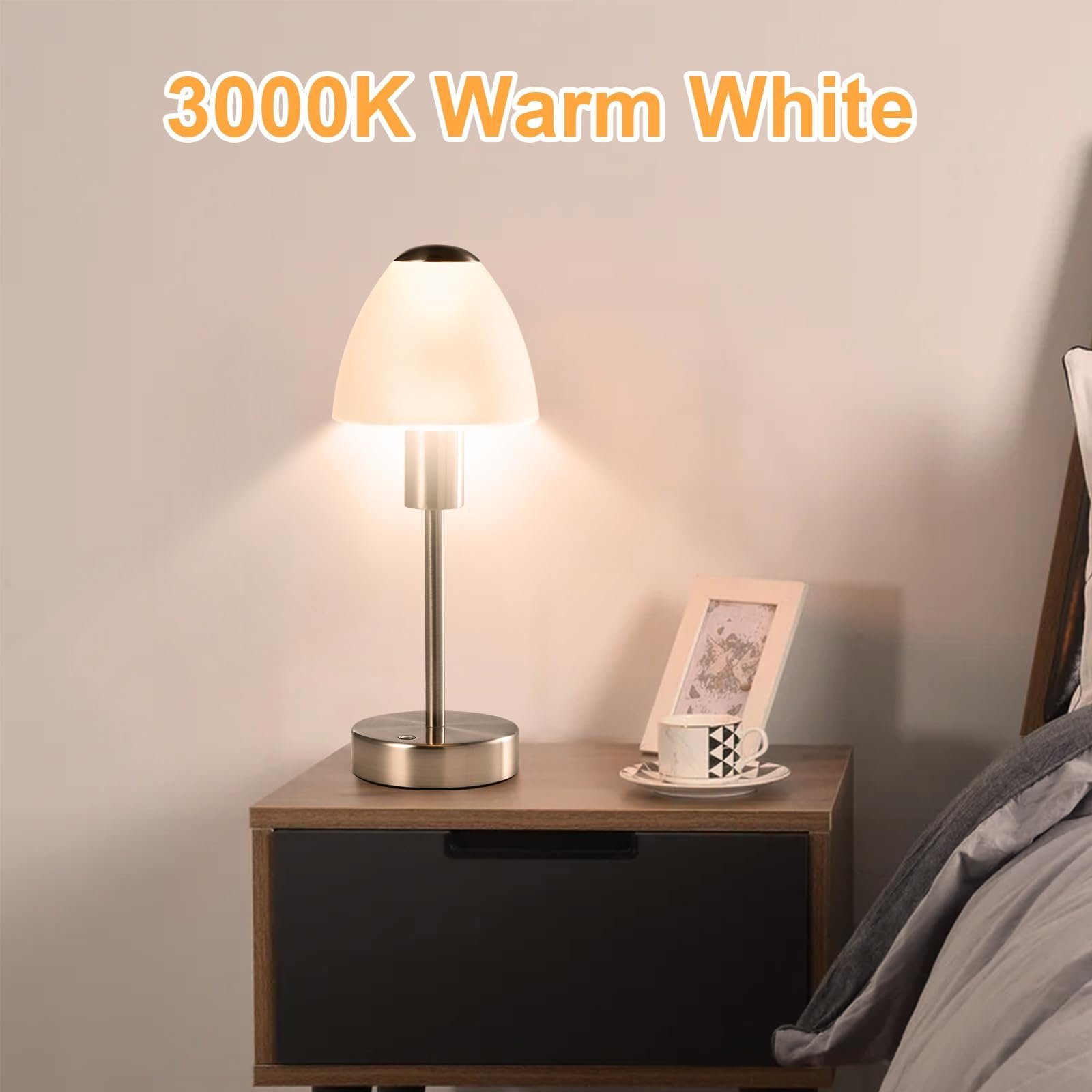 LQWELL Schreibtischlampe Touch Tischleuchte Kabellos Nachttischlampe günstig online kaufen