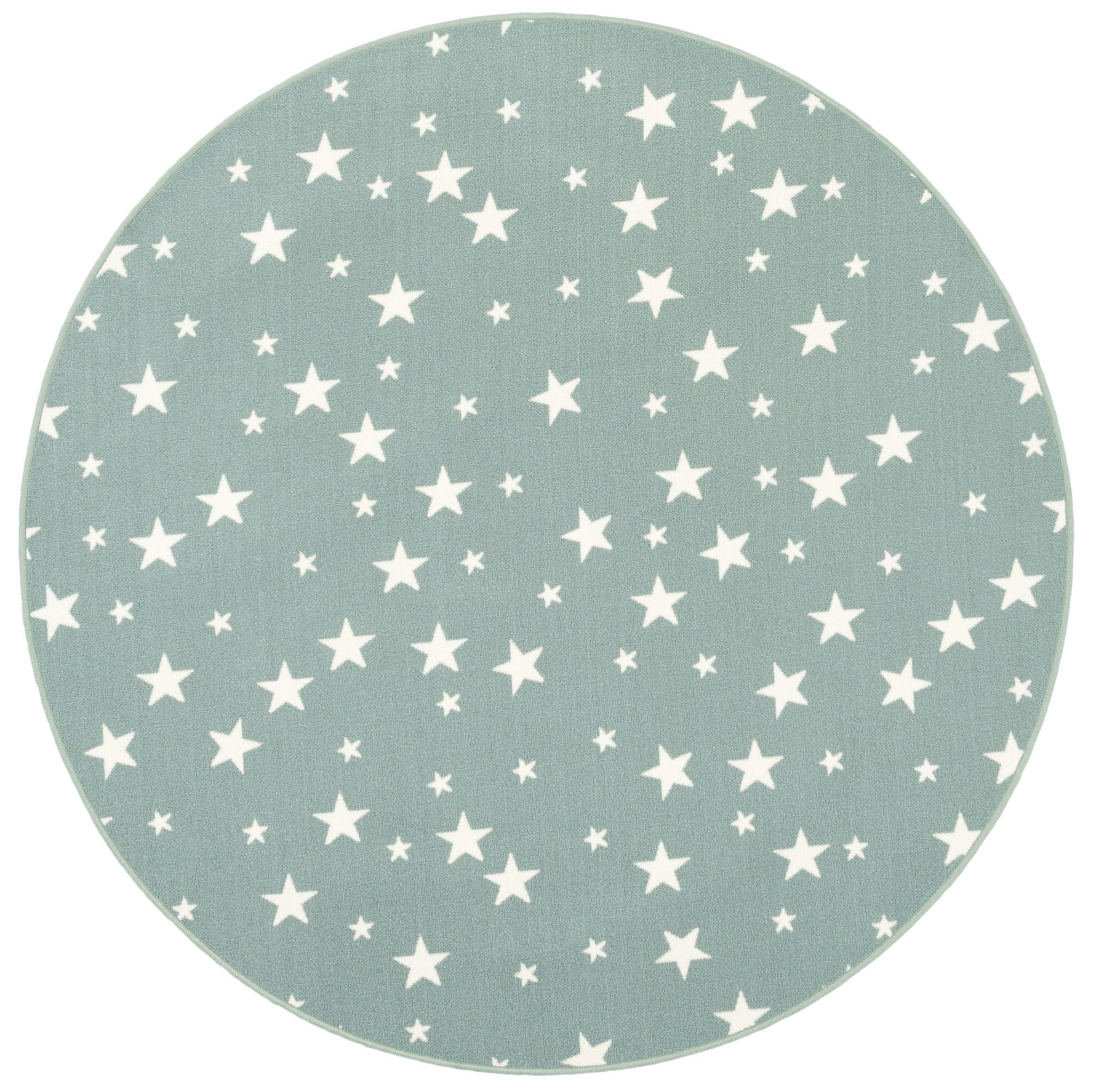 Snapstyle Kinderteppich Kinder Spiel Teppich Sterne Rund, Rund, Höhe: 5 mm