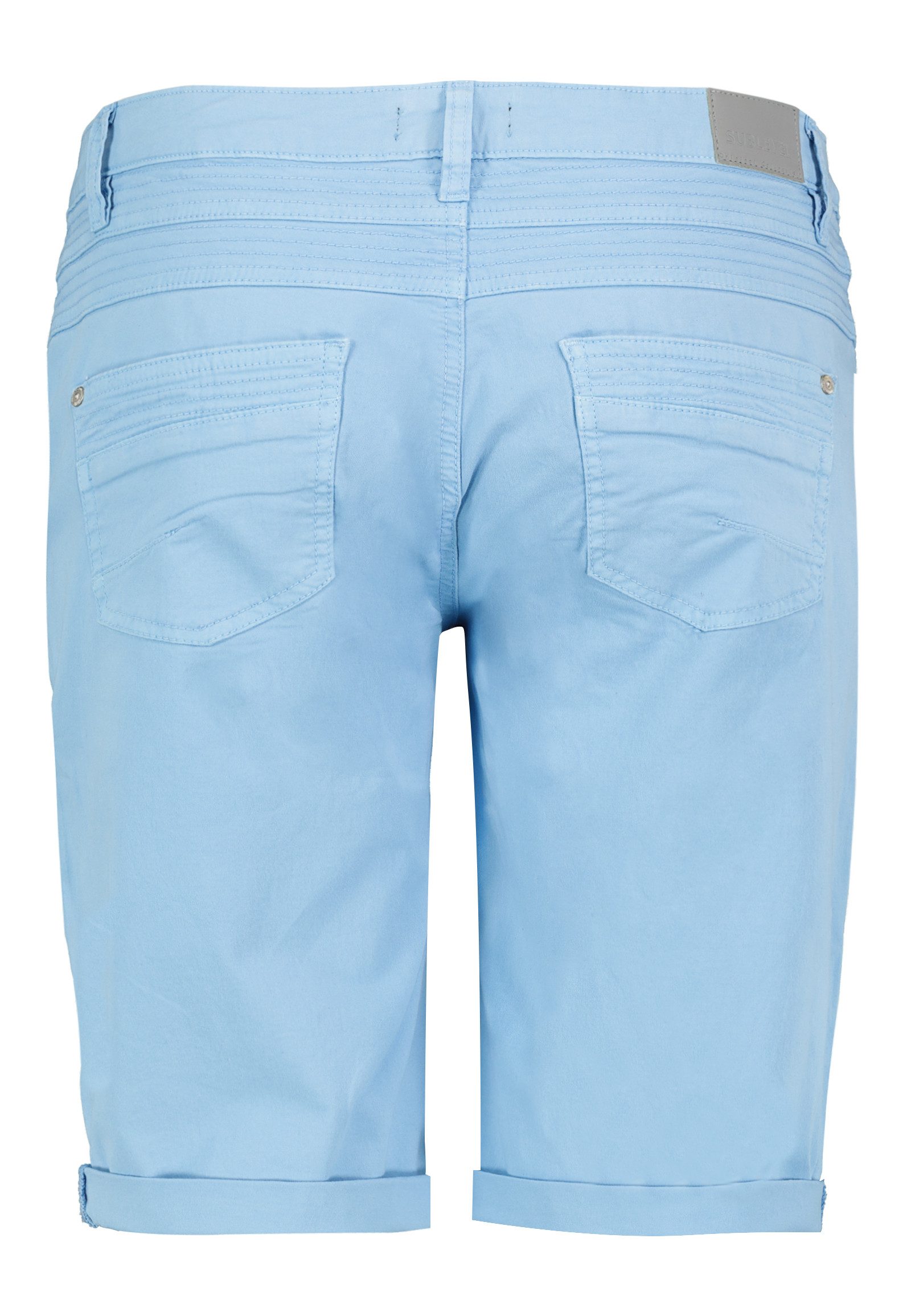 SUBLEVEL Bermudas Elastischer Materialmix, 5-Pocket-Details, Beinumschlag für Baumwolle Regular Fit unifarben atmungsaktiv Reißverschluss