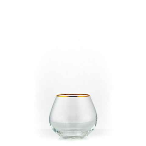 Crystalex Whiskyglas Viola gold Whiskygläser 340 ml 6er Set, Kristallglas, Goldrand, Kristallglas