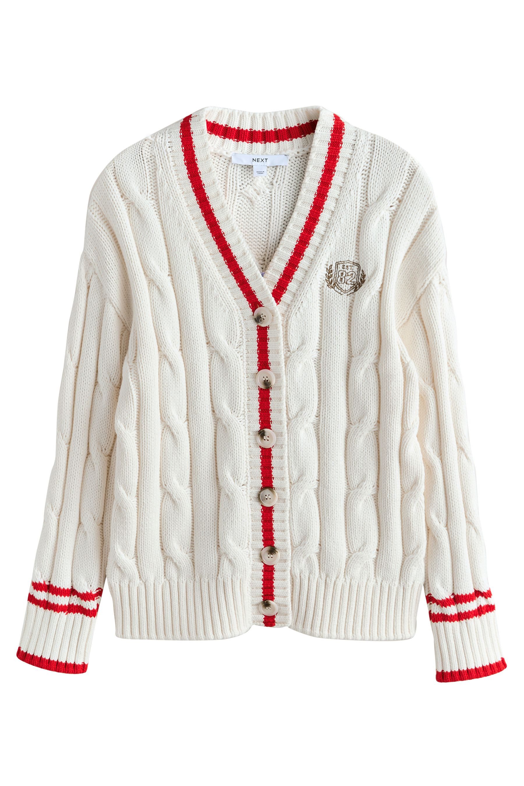 Strickjacke Strickjacke mit Zopfmuster und V-Ausschnitt