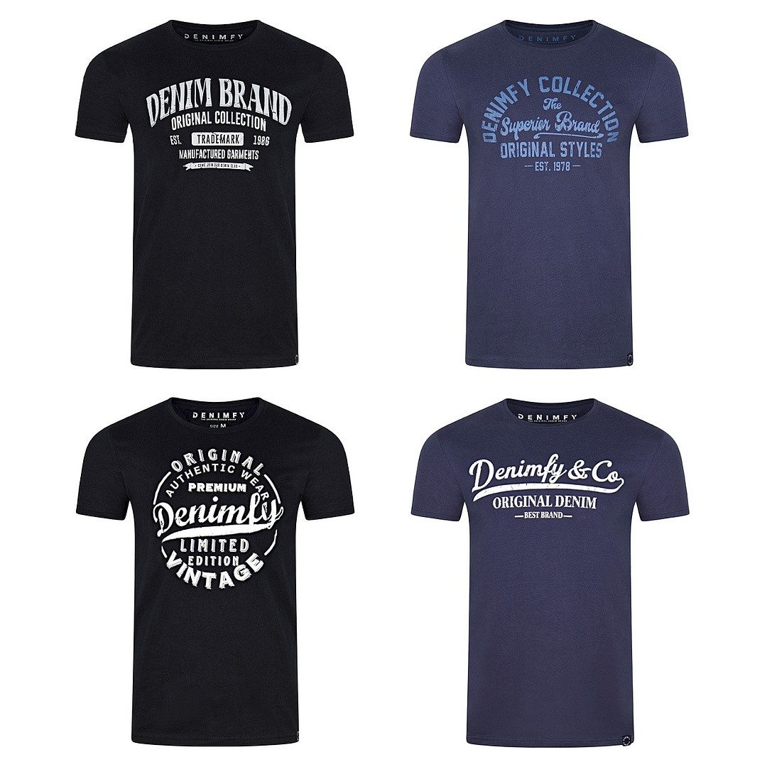DENIMFY T-Shirt Herren Printshirt DFNuri Regular günstig online kaufen