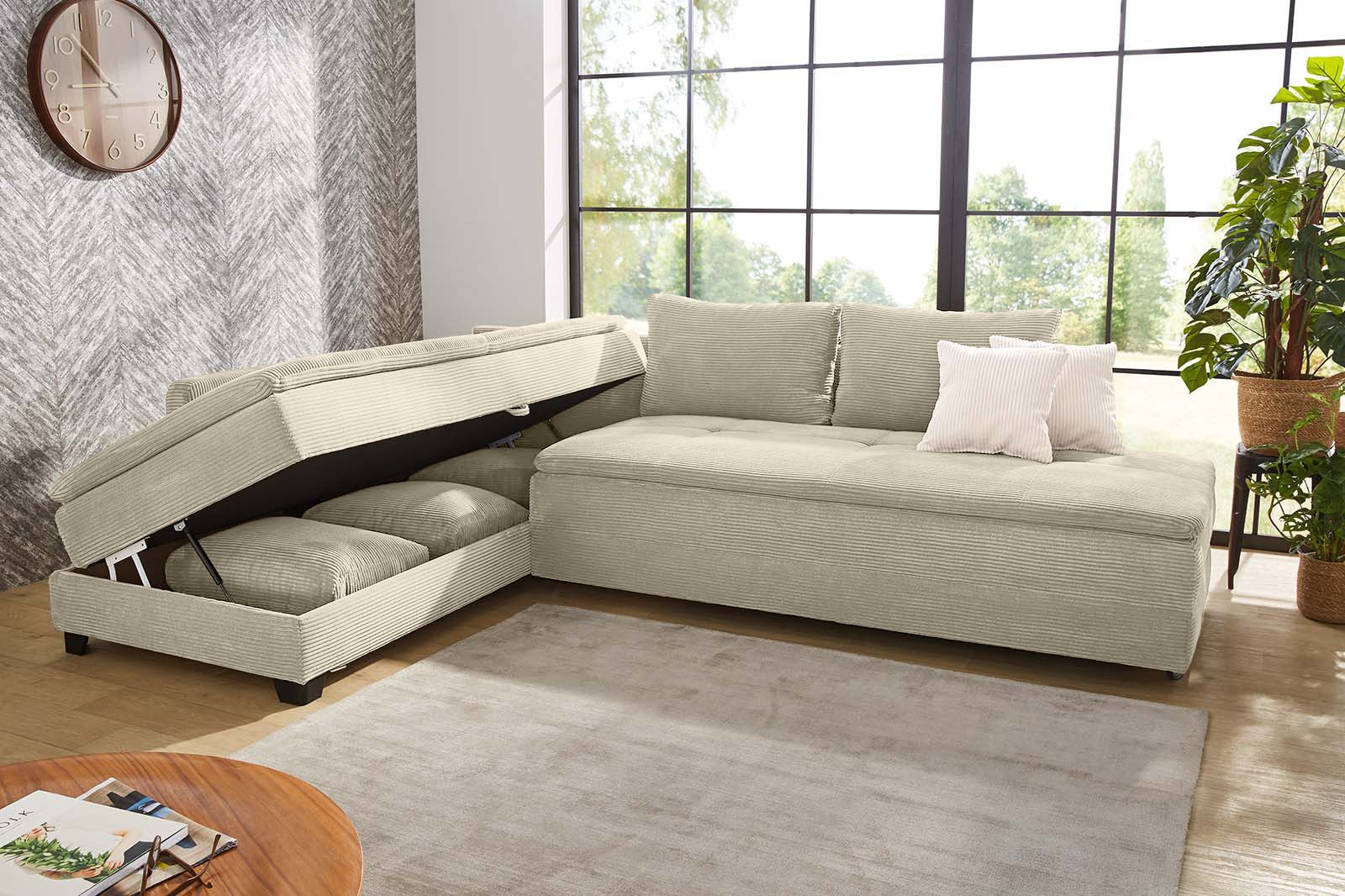 Ecksofa-Dauerschläfer 260cm - Boxspring Sofa Mit Kaltschaum-Topper