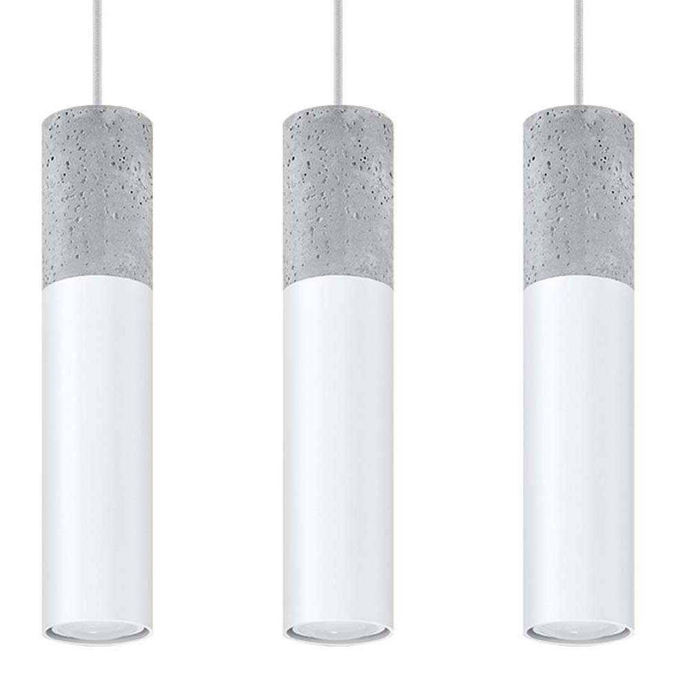 Weiß Pendelleuchte Leuchtmittel Grau Wohnzimmer Hängeleuchte Deckenleuchte etc-shop Stahl Pendelleuchte, inklusive, nicht