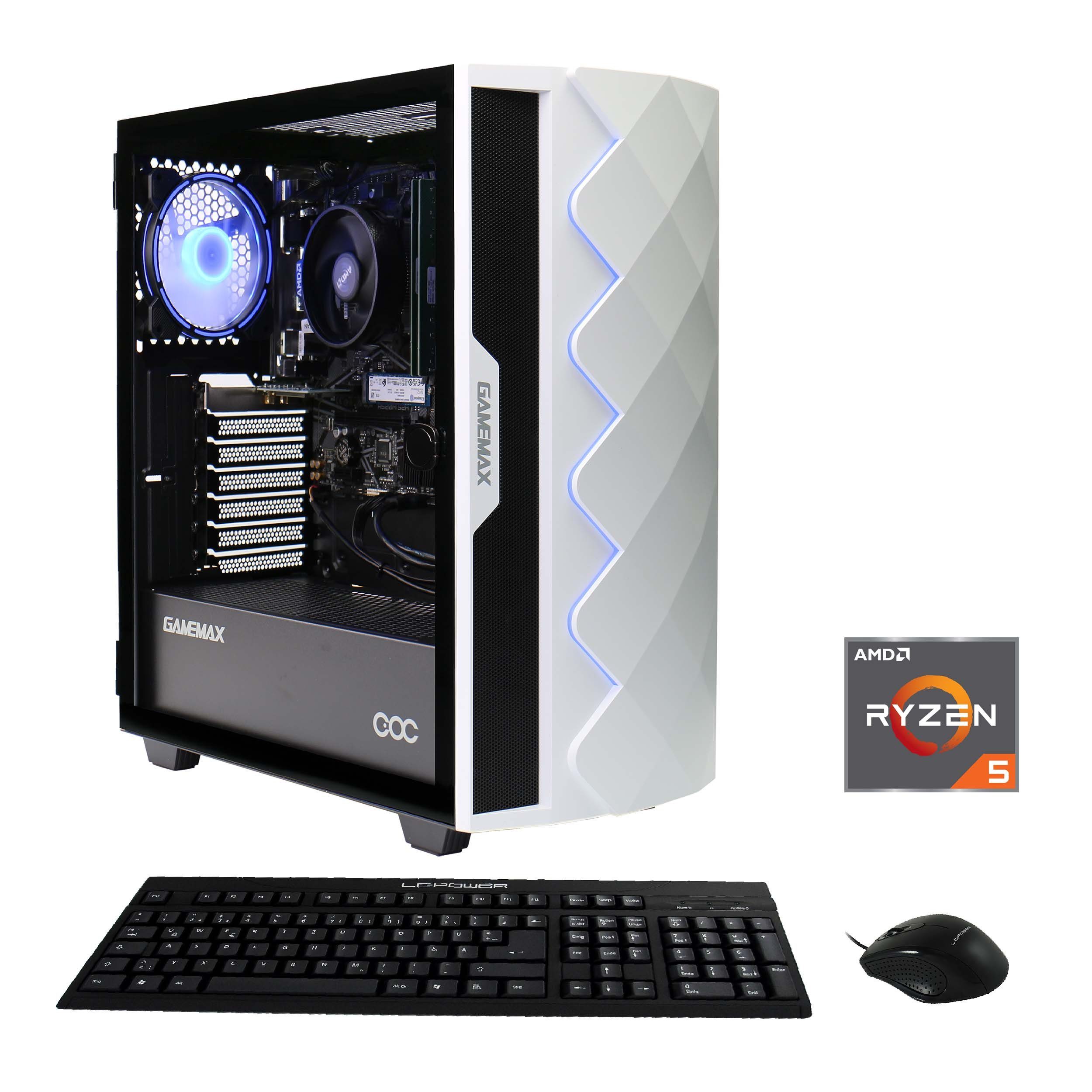 GAMEMAX Diamond WT 6960 PC (AMD Ryzen 5 Pro 4650G, 8 GB RAM, 480 GB SSD,  Luftkühlung, Windows 11)