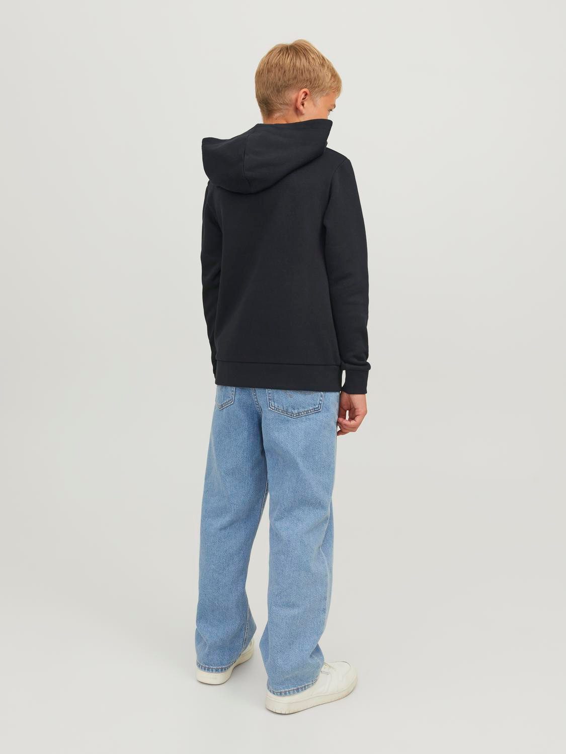 Jack & Jones Junior Kapuzensweatshirt JJECORP mit Druck, Kängurutasche, pflegeleicht Baumwollmischung, regular fit
