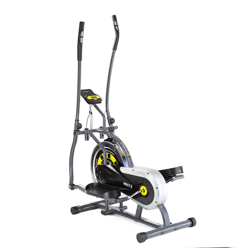 HMS Heimtrainer Crosstrainer Ellipsentrainer Ausdauertraining (Spar-Set, 1-tlg., 93 x 62 x 133 cm leise), leise, platzsparend, Handpulssensoren, 7 kg Schwungmasse