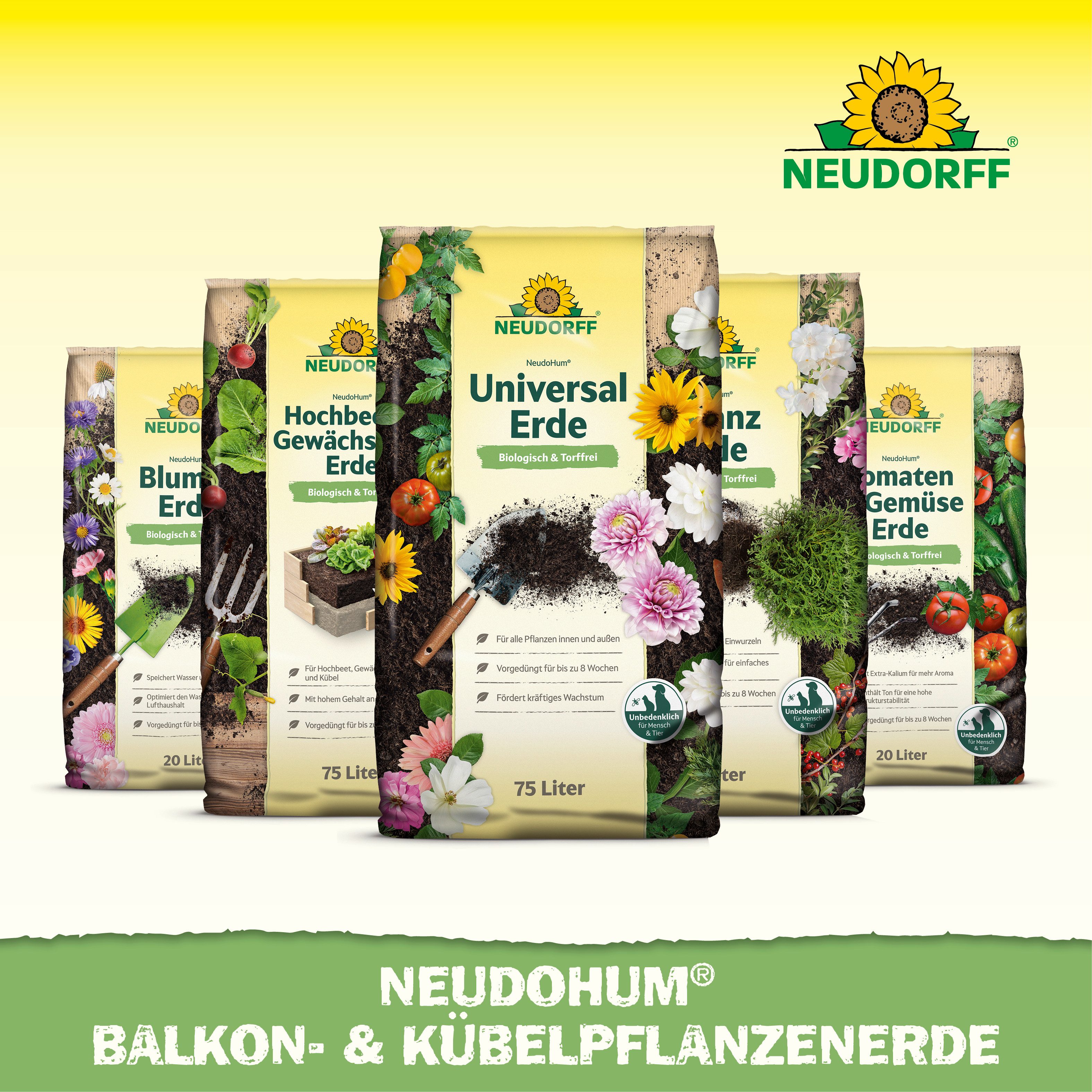 Neudorff Blumenerde Neudorff NeudoHum Balkon- & KübelpflanzenErde, mit organische Grunddüngung, (Erde / Pflanzsubstrat, Für Balkonkästen & Kübel, fördert eine r – Bild 5 von 5