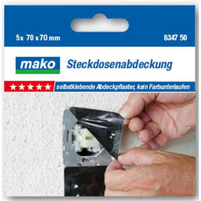 mako Steckdosenblende Steckdosenabdeckung, selbstklebend, 70 x 70 mm, 5 Stück
