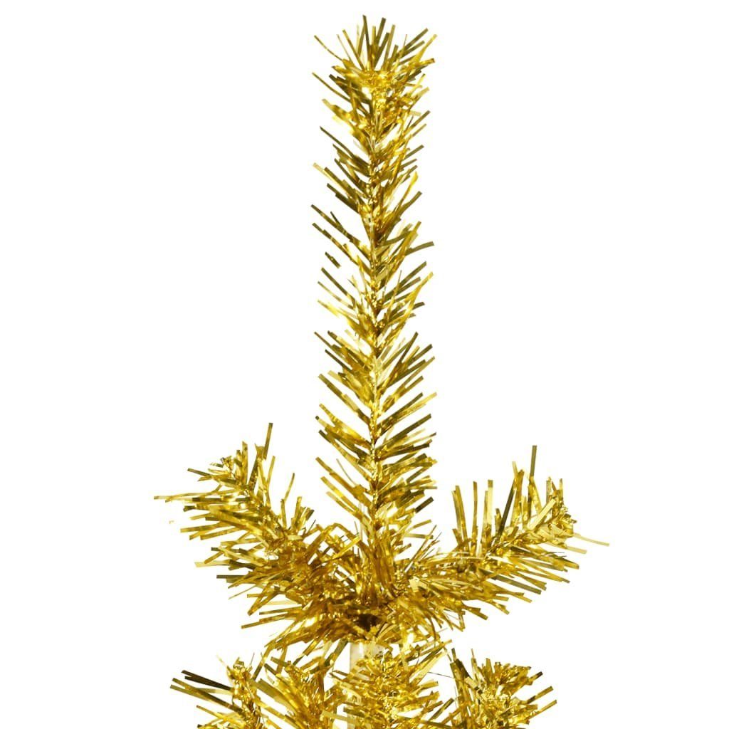 Halb-Weihnachtsbaum Schlank Künstlicher cm Weihnachtsbaum Künstlicher Ständer Gold mit 150 furnicato