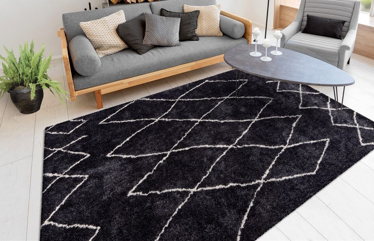 calo-deluxe Hochflor-Teppich Elvar-4000, rechteckig, Höhe: 27 mm, besonders weich durch Microfaser, Wohnzimmer
