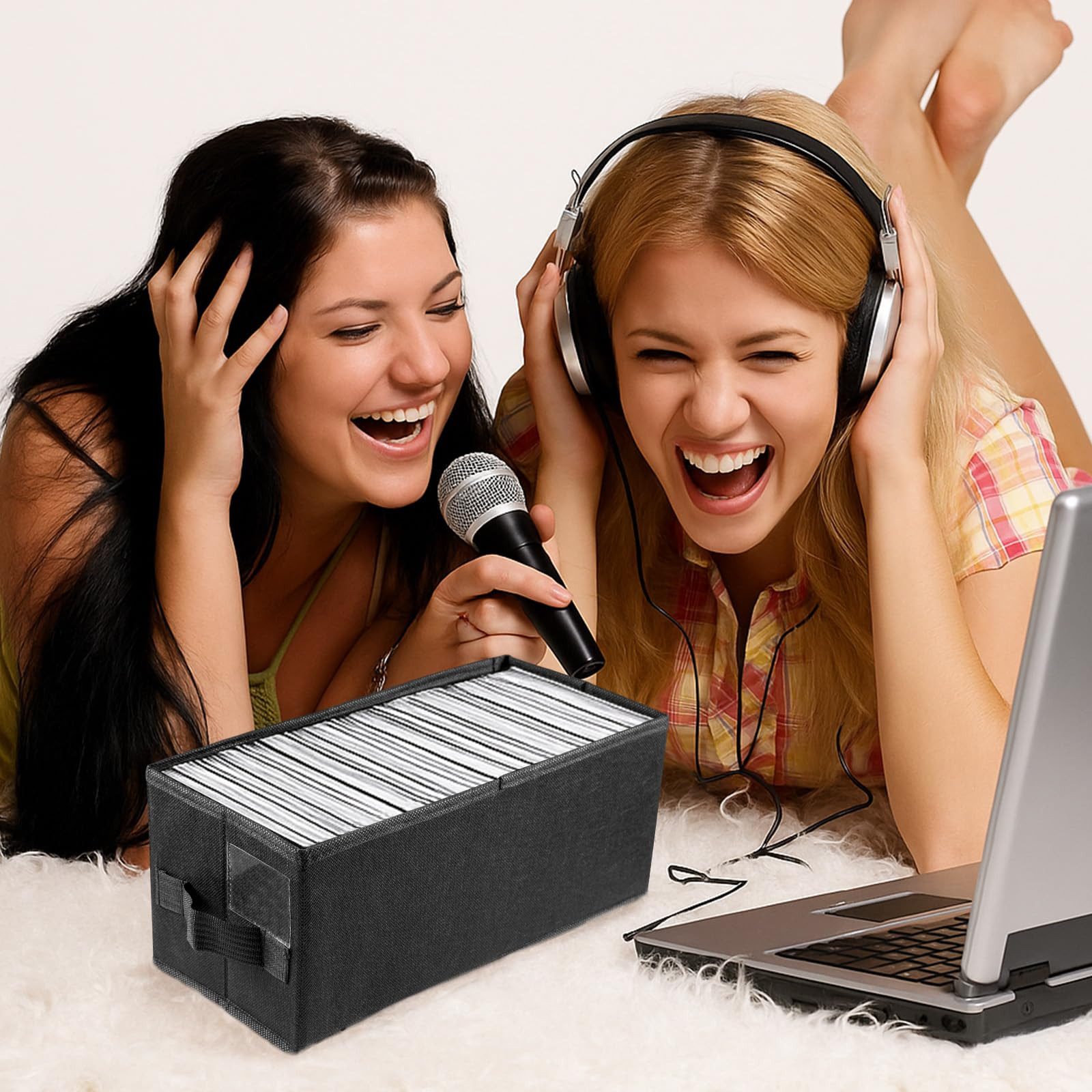 Youyijia Aufbewahrungsbox CD Aufbewahrungsbox 4er Set Sets.35x16x15.5cm Platz für 30 komplette – Bild 4 von 5