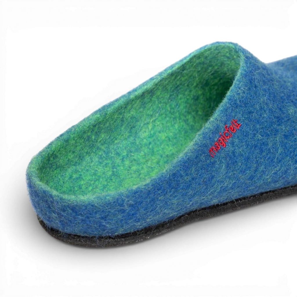 Gottstein Magicfelt 709 (100% Wolle) blau (Größe 36-42) Hausschuh