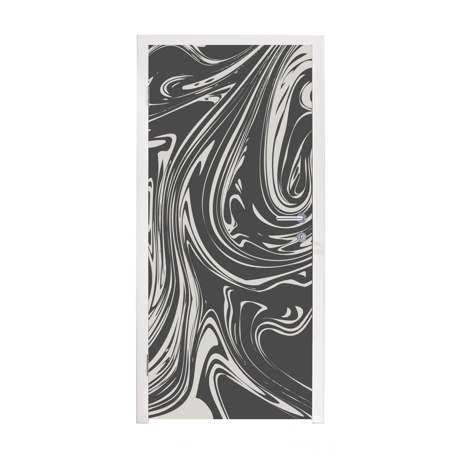 MuchoWow Türtapete Marmor - Grau - Muster, Matt, bedruckt, (1 St), Fototapete für Tür, Türaufkleber, 75x205 cm