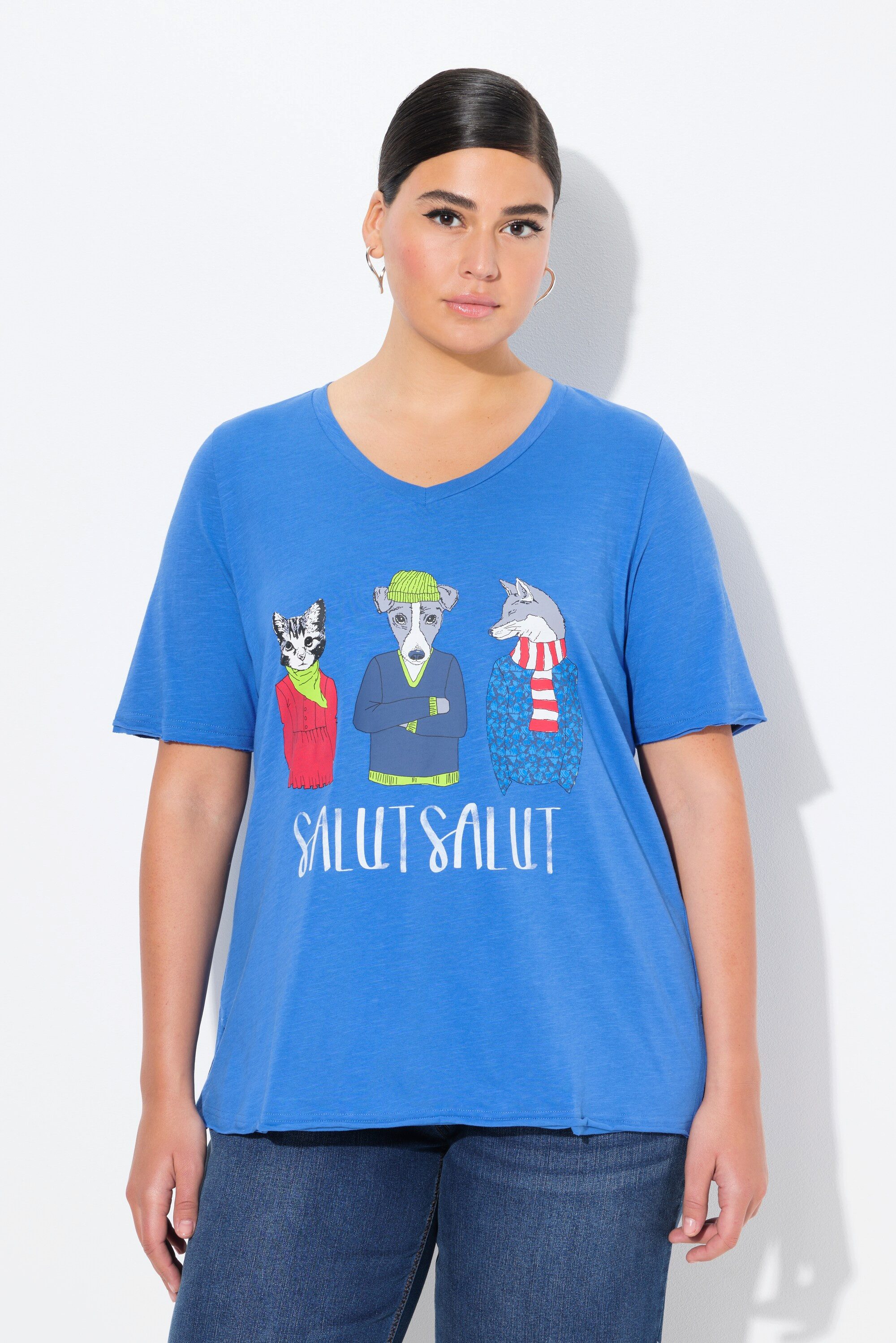 Ulla Popken T-Shirt T-Shirt Tiere A-Linie günstig online kaufen