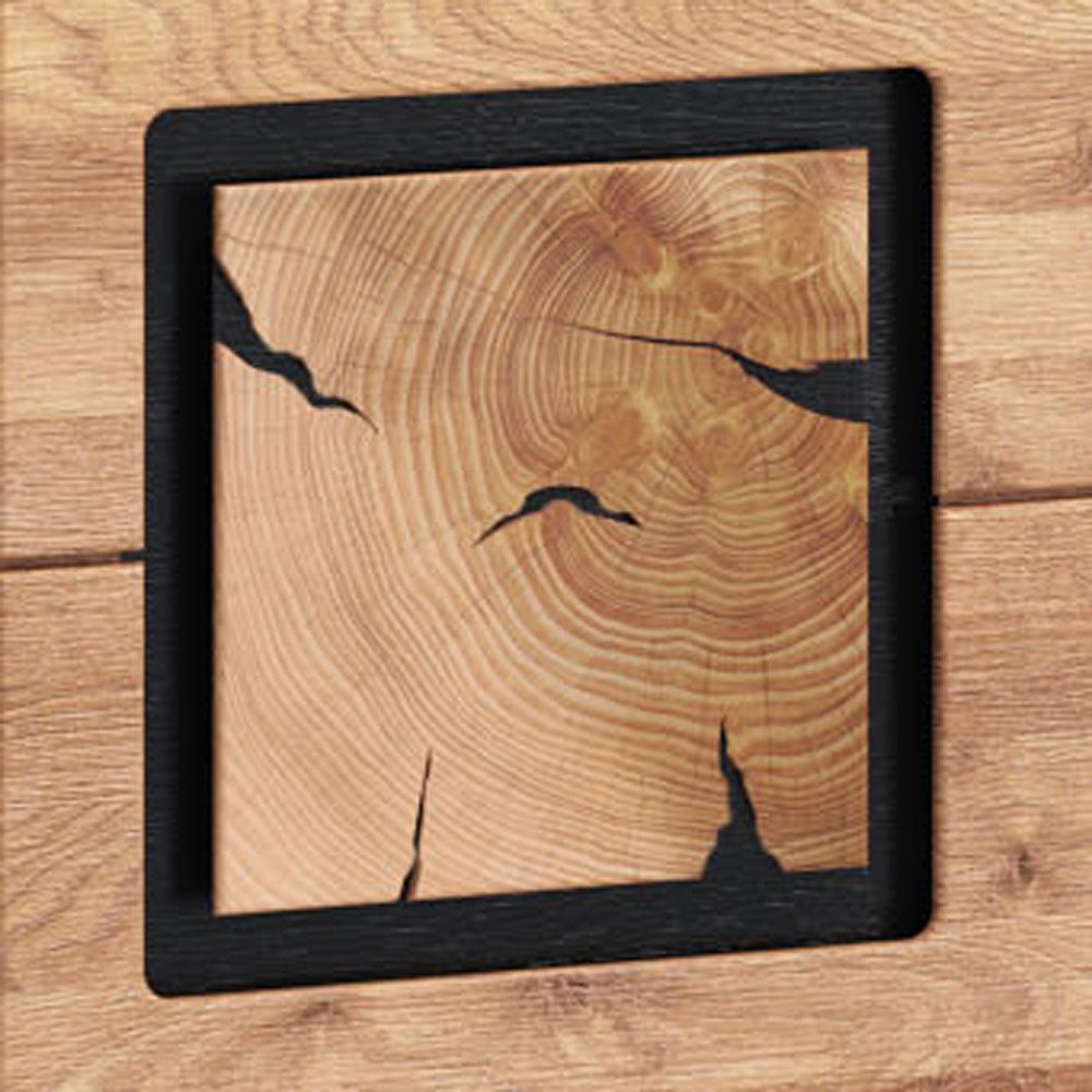 Lomadox Vitrine WOODBRIDGE-69 in Eiche massiv geölt, 60 cm breit, Hirnholz, montiert