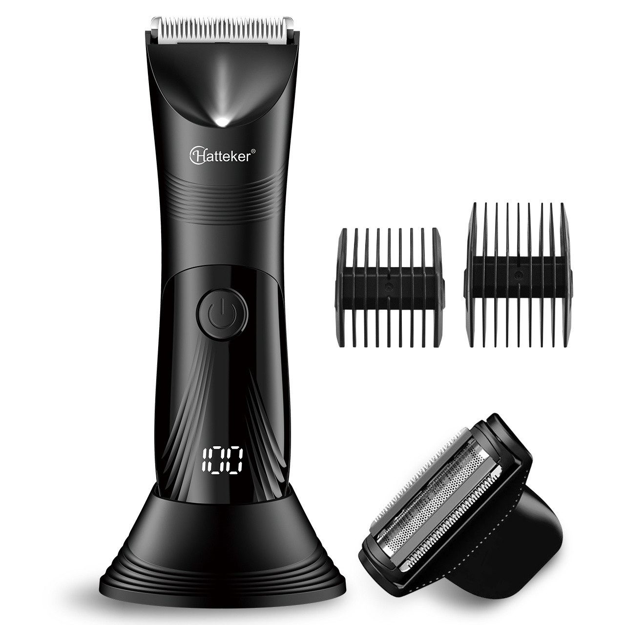 HATTEKER Körperrasierer RFC-8102, Folienrasierer Trimmer, Wasserdicht 2-IN-1