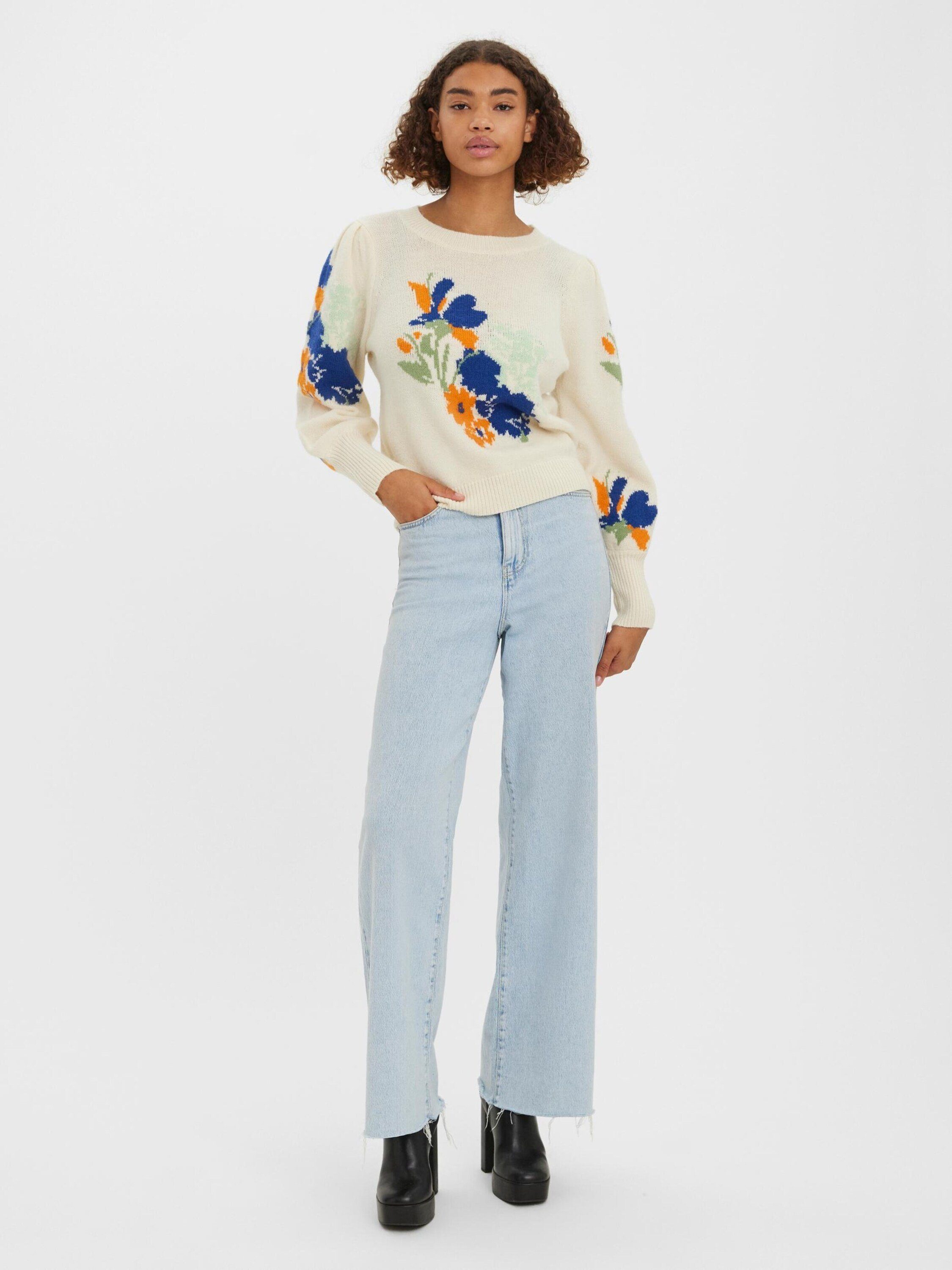 Vero Moda Strickpullover FOILAGE (1-tlg) Falten