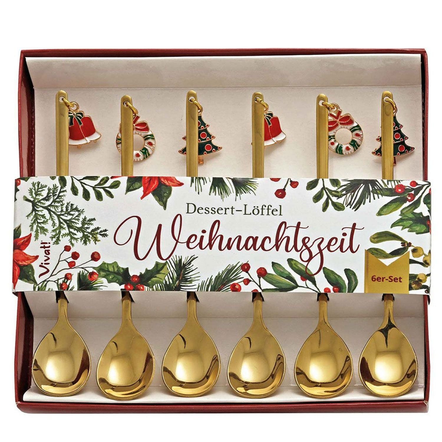 6er-Set Dessert-Löffel »Weihnachtszeit« / diverse