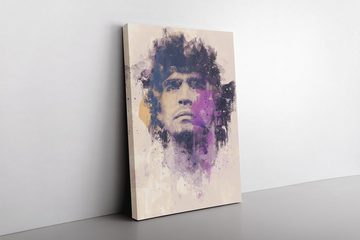 Sinus Art Leinwandbild Diego Maradona Porträt Abstrakt Kunst Fußballlegende Legende Fußballer 60x90cm Leinwandbild