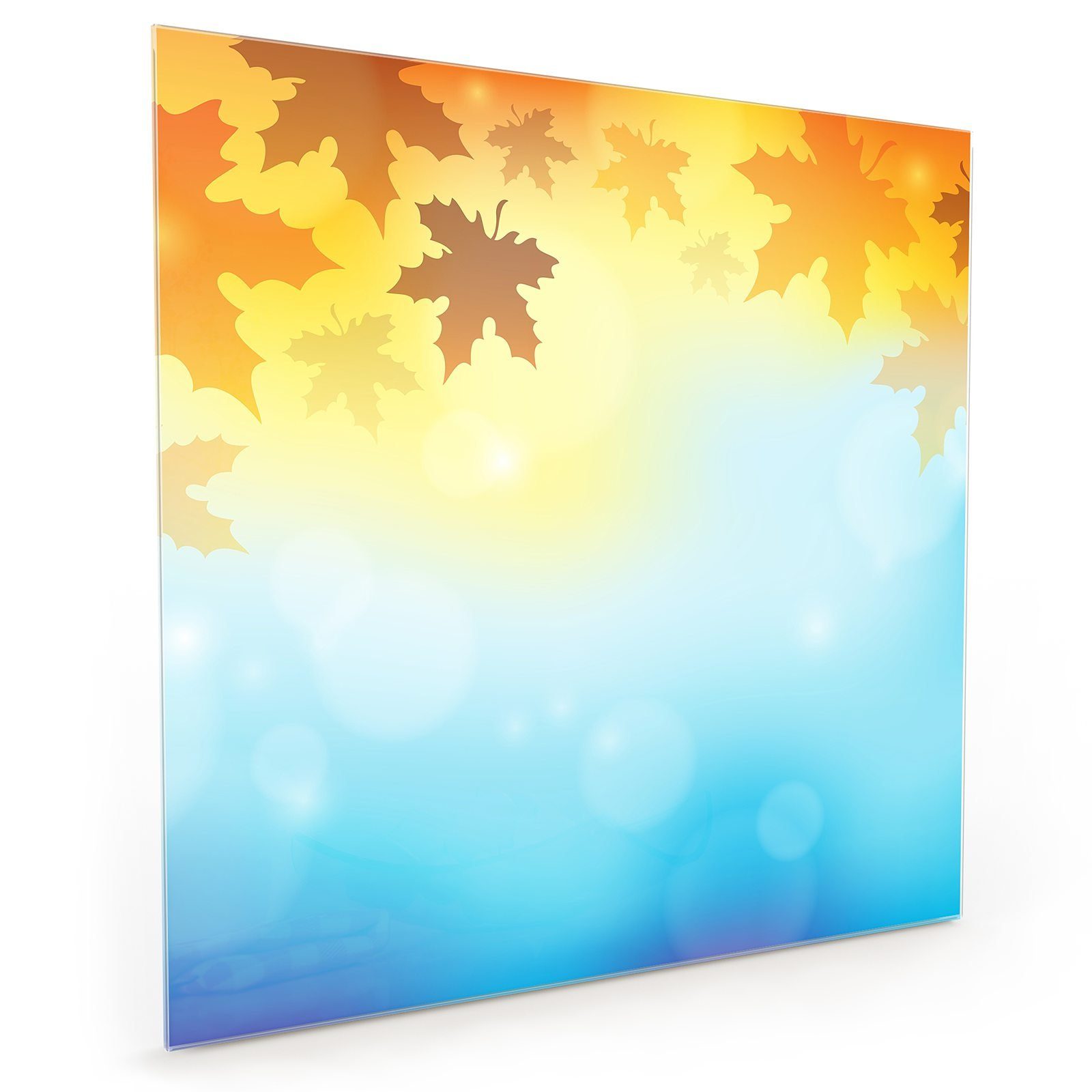 Primedeco Küchenrückwand Spritzschutz Glas Illustration von Herbst