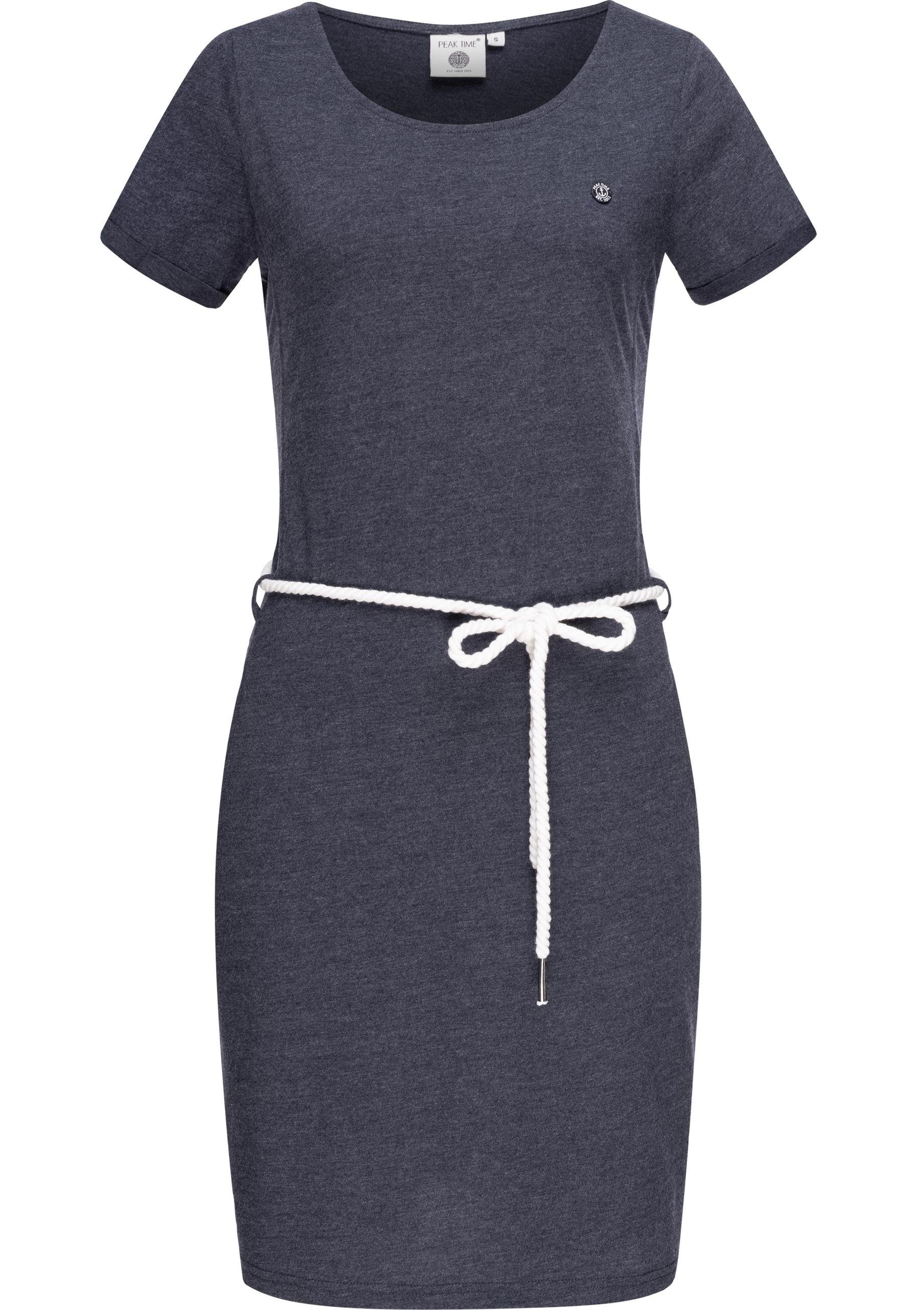 PEAK TIME Sommerkleid L80022 leichtes Jersey Strandkleid mit Kordel