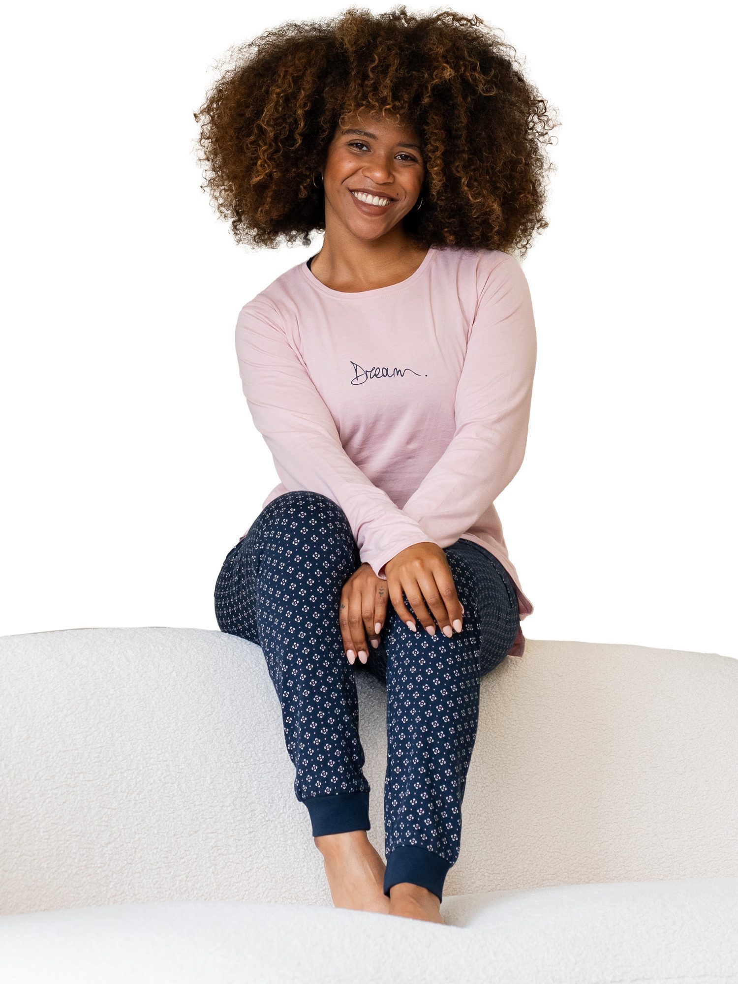By Louise Longsleeve Mix & Match Schlafshirt Nachthemd Loungewear gemütlich günstig online kaufen