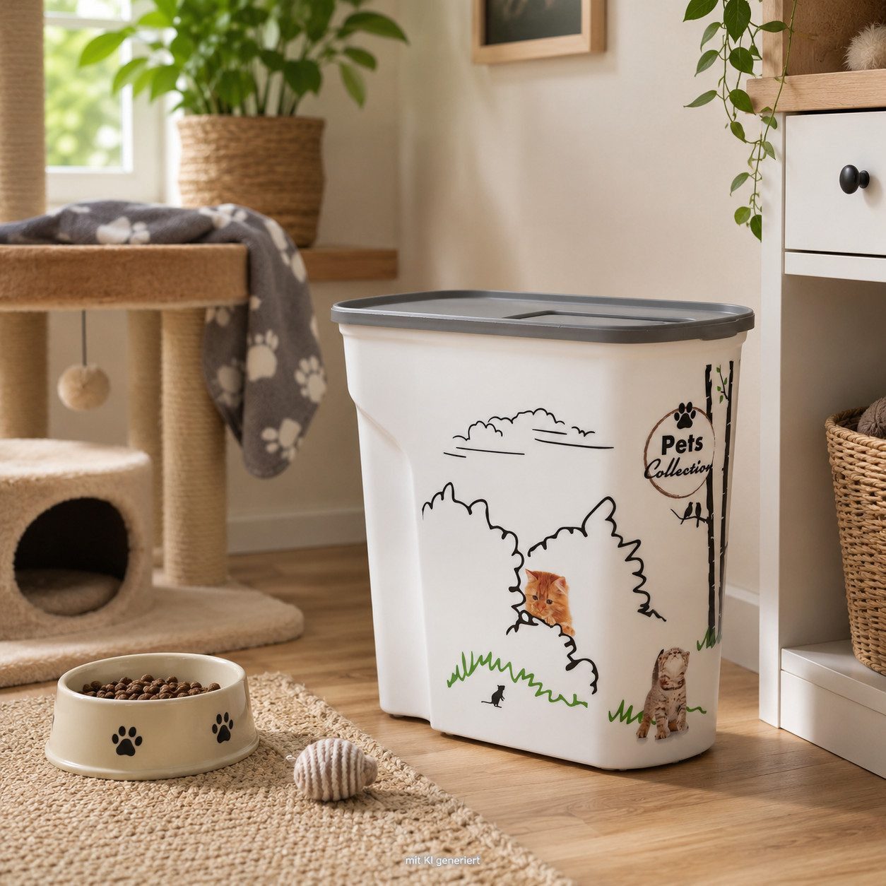 Curver Futterbehälter Tierfutterbox 6 L Futtercontainer Tierfutterbehälter Katzenfutterbox, Hundefutterbehälter Futterbox Aufbewahrungsbox Tierfutter Aufbewahrung