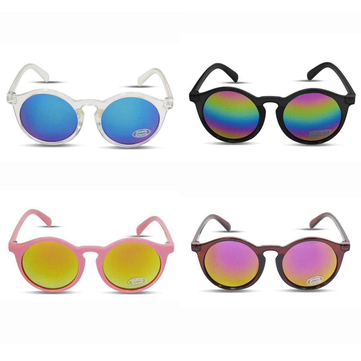 Fashion Fun Originelli Sonnenbrille Sonia Rund Sommer pink Sonnenbrille Verspiegelt