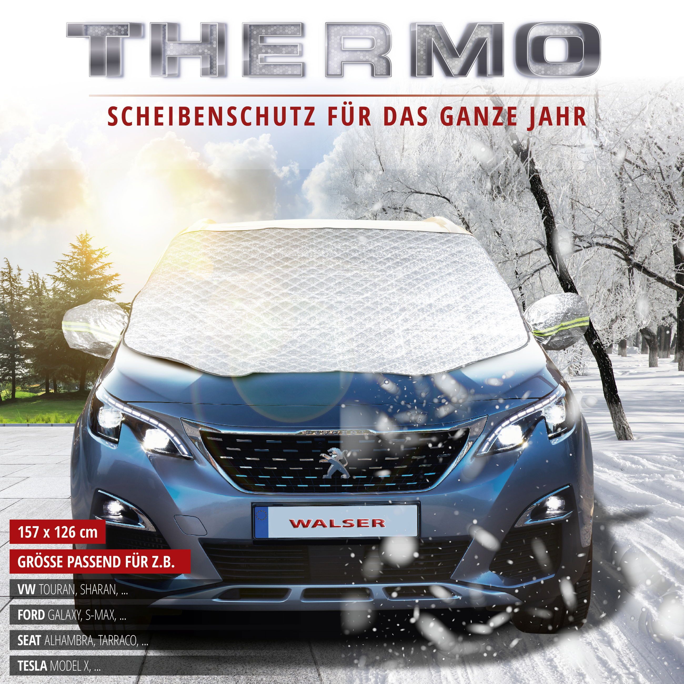 WALSER Car Sunshade Thermal Windscreen Protector, (1 pc., 1 piece)