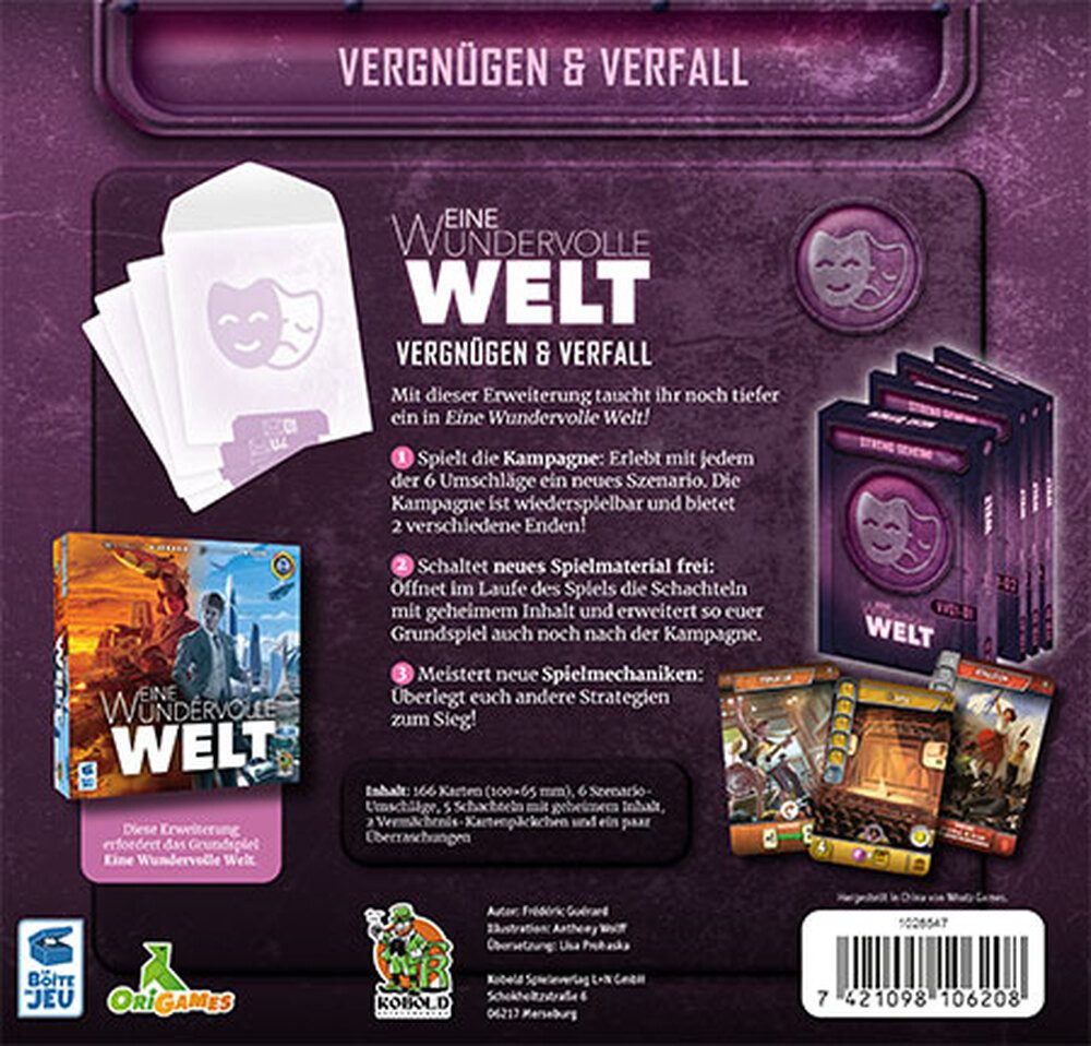Kobold Spieleverlag Spiel Eine Wundervolle Welt - Erweiterung: Vergnügen & Verfall