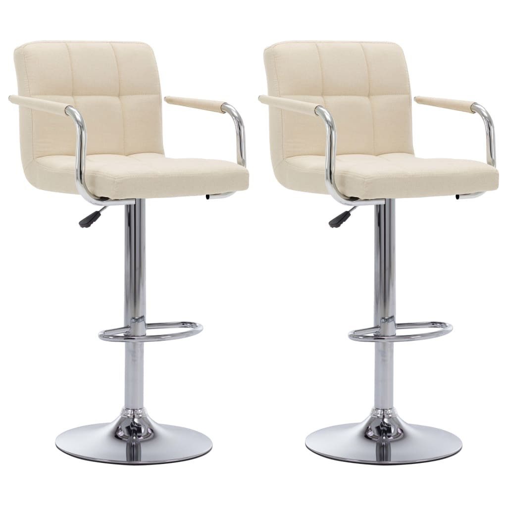 Barhocker Barhocker 2 Stk. Creme Stoff