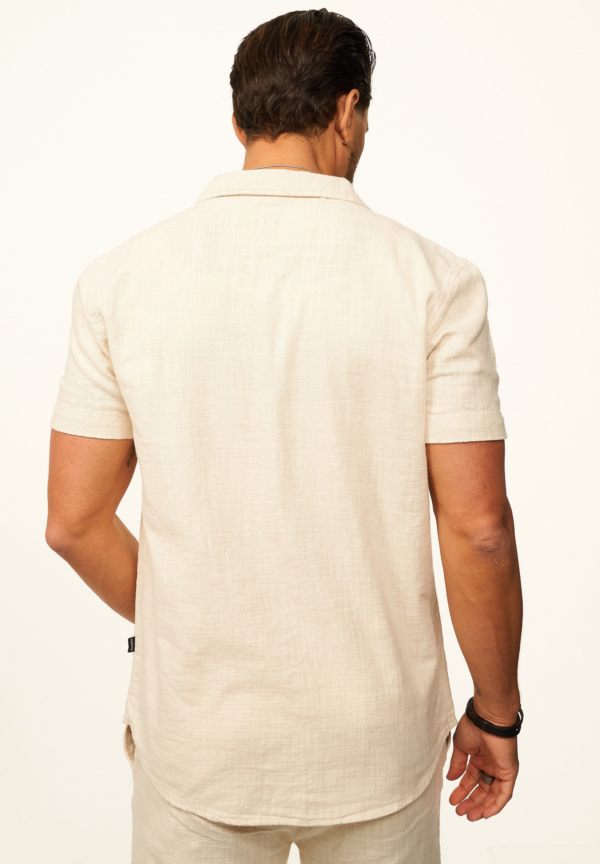 CARISMA Kurzarmhemd in Leinen-Optik als lässiges Sommerhemd - Poloshirt für Herren Herren Polohemd T-Shirt im Regular-Fit - Strandhemd – Bild 5 von 5