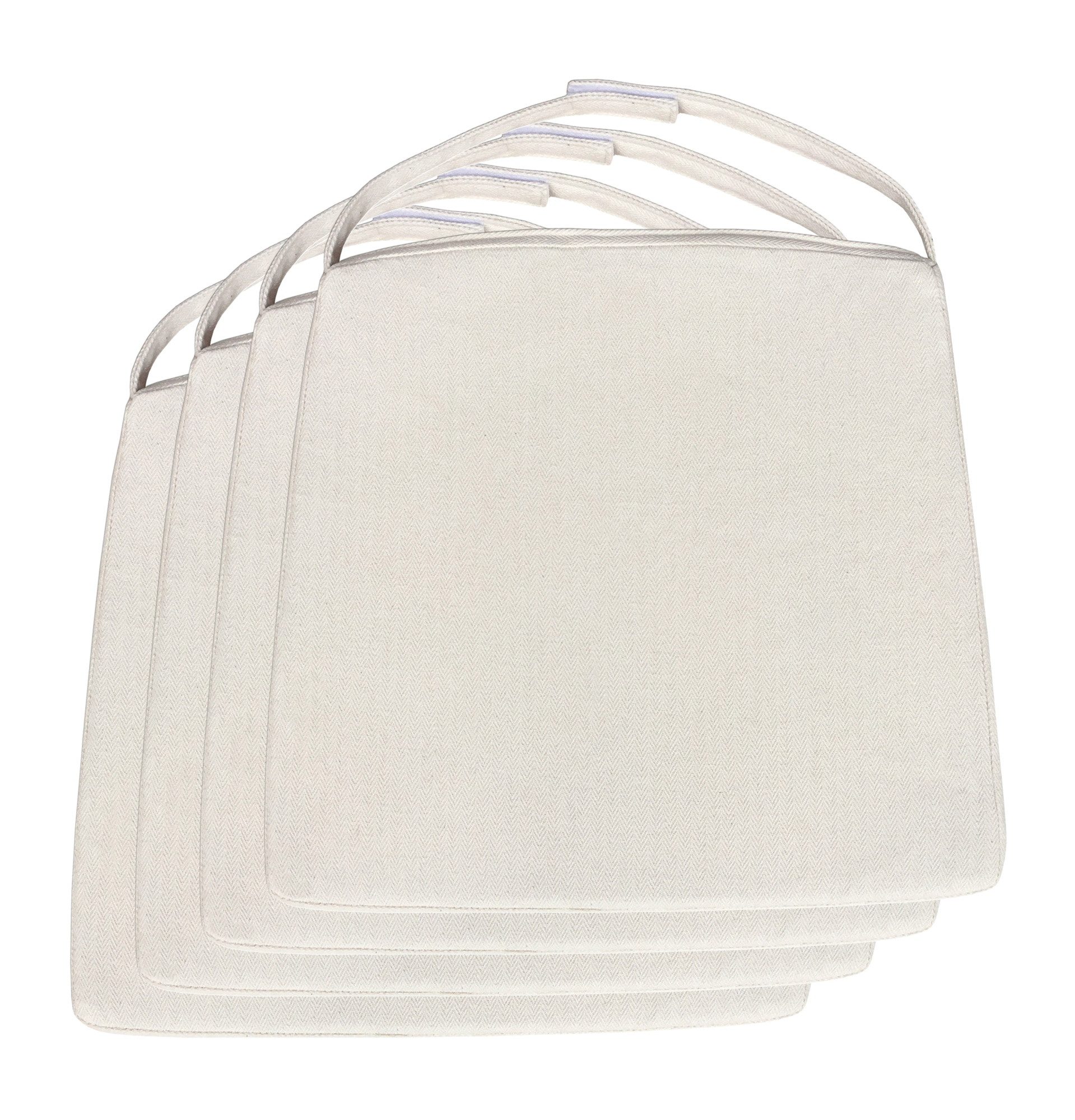 Amagohome Stuhlkissen Stuhlkissen Sitzkissen 42x44cm Stuhlauflage leinenweiß Kissen mit Klet