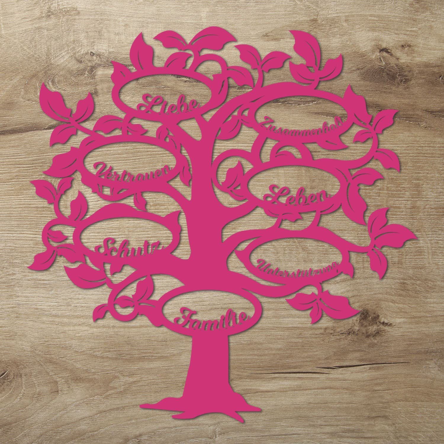 Namofactur 3D-Wandtattoo Holz Wandbild 'Familie Baum' Wanddeko, Wanddekoration Familien Stammbaum, Wandgestaltung für dein Wohnzimmer