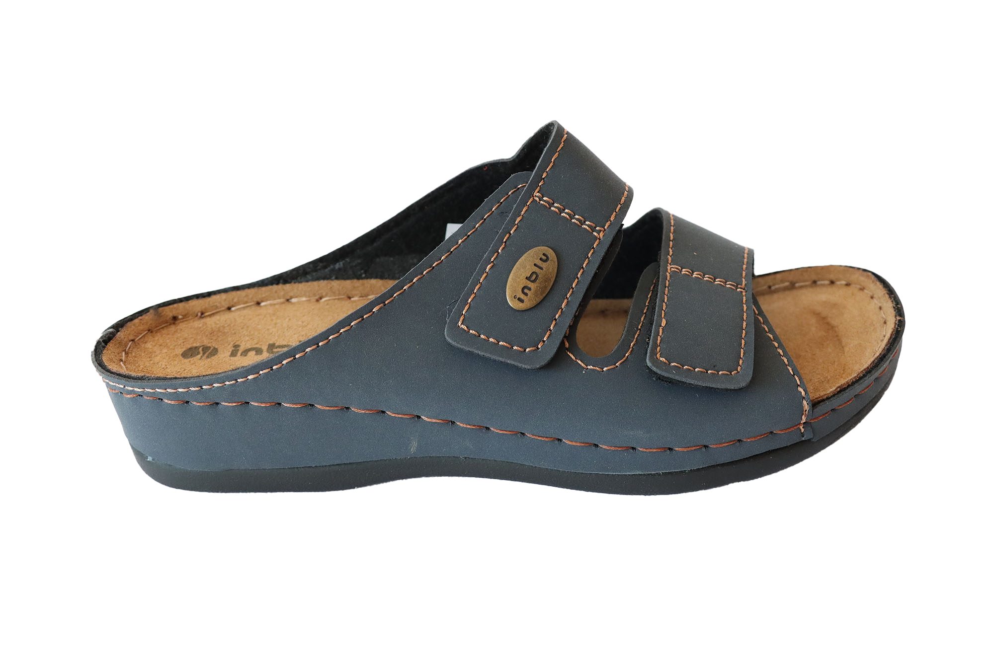 INBLU Klettverschluss Pantolette Hausschuh