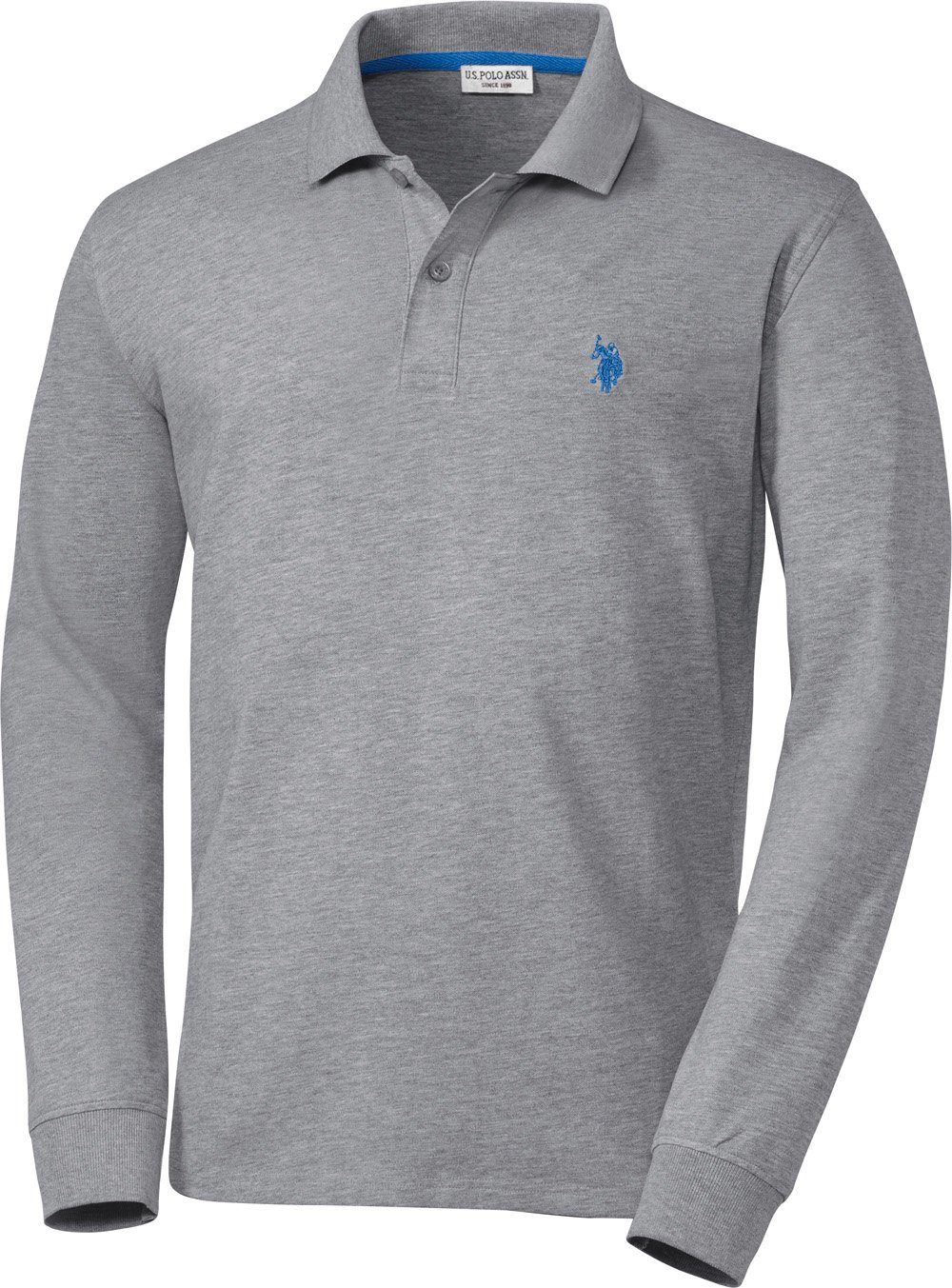 U.S. Polo Assn. Langarm-Poloshirt angenehmes Stretch-Baumwoll-Piqué Langarmshirt