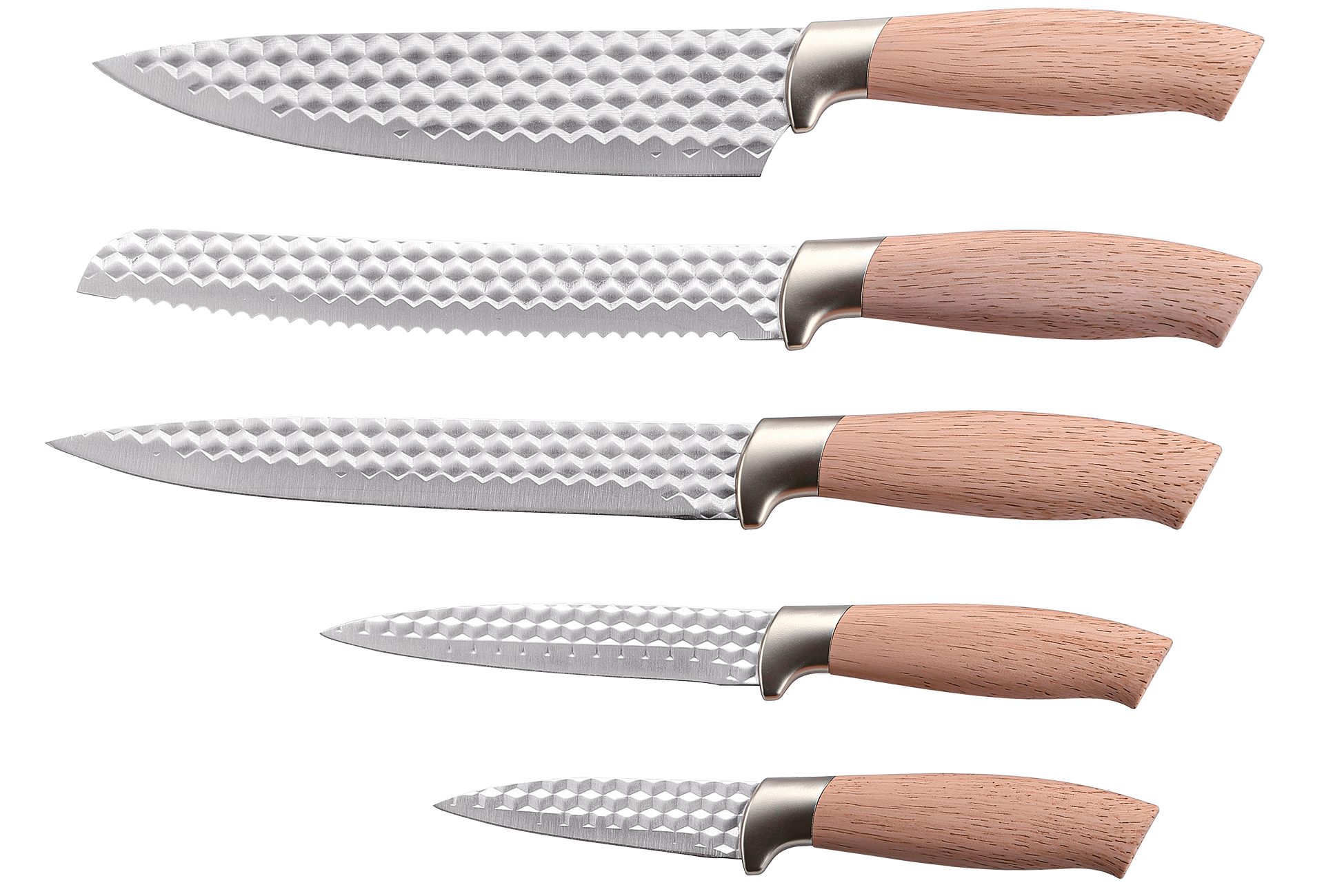 KING Topf-Set »ESSENTIAL« Aluminiumguss, Induktion, Antihaftbeschichtung, Aluminiumguss (Set, 11-tlg., 2 Töpfe, 1 Stieltopf, 3 Glasdeckel), inkl. 5 Küchenmesser