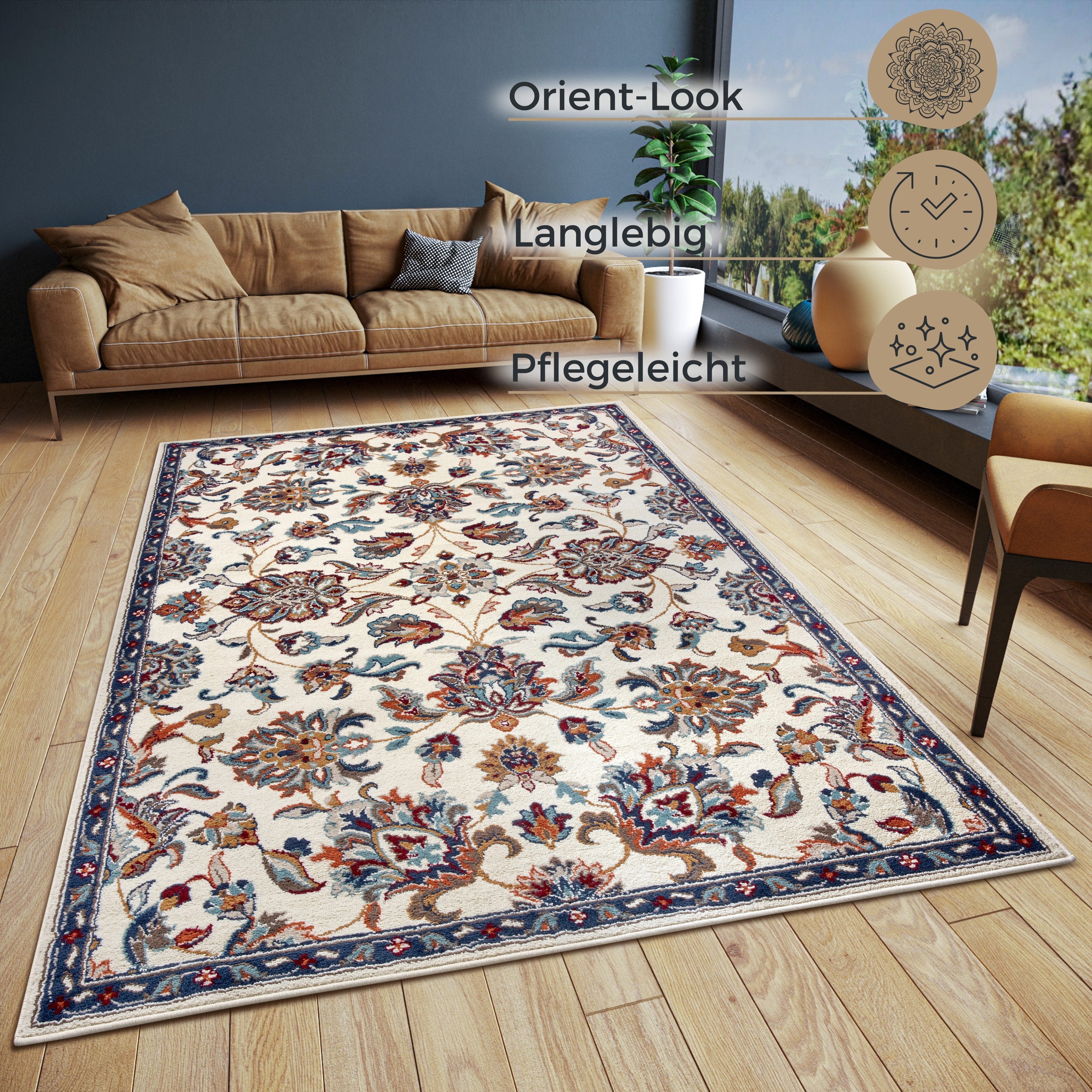 HANSE Home Teppich Caracci, rechteckig, Höhe: 8 mm, Läufer, Orientalisch, Kurzflor, Wohnzimmer, Schlafzimmer, Esszimmer