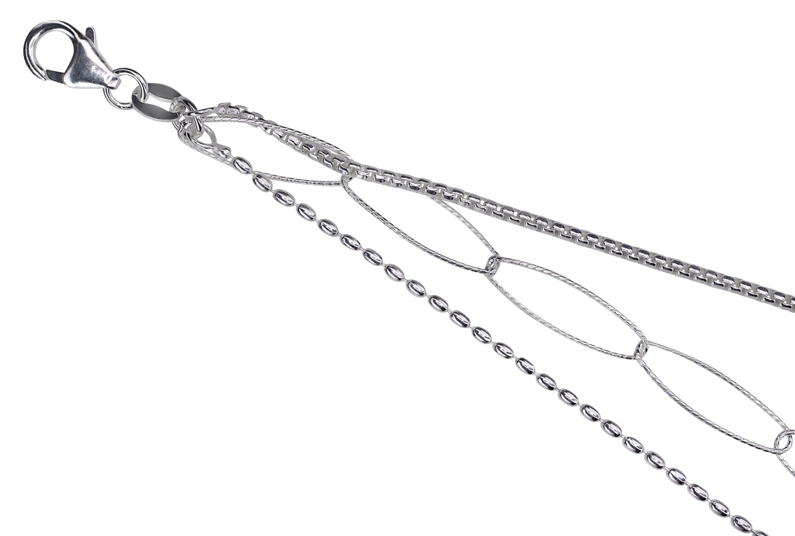 SILBERMOOS Silberarmband Multifili-Armband mit ovalen Geflechten, 925 Sterling Silber
