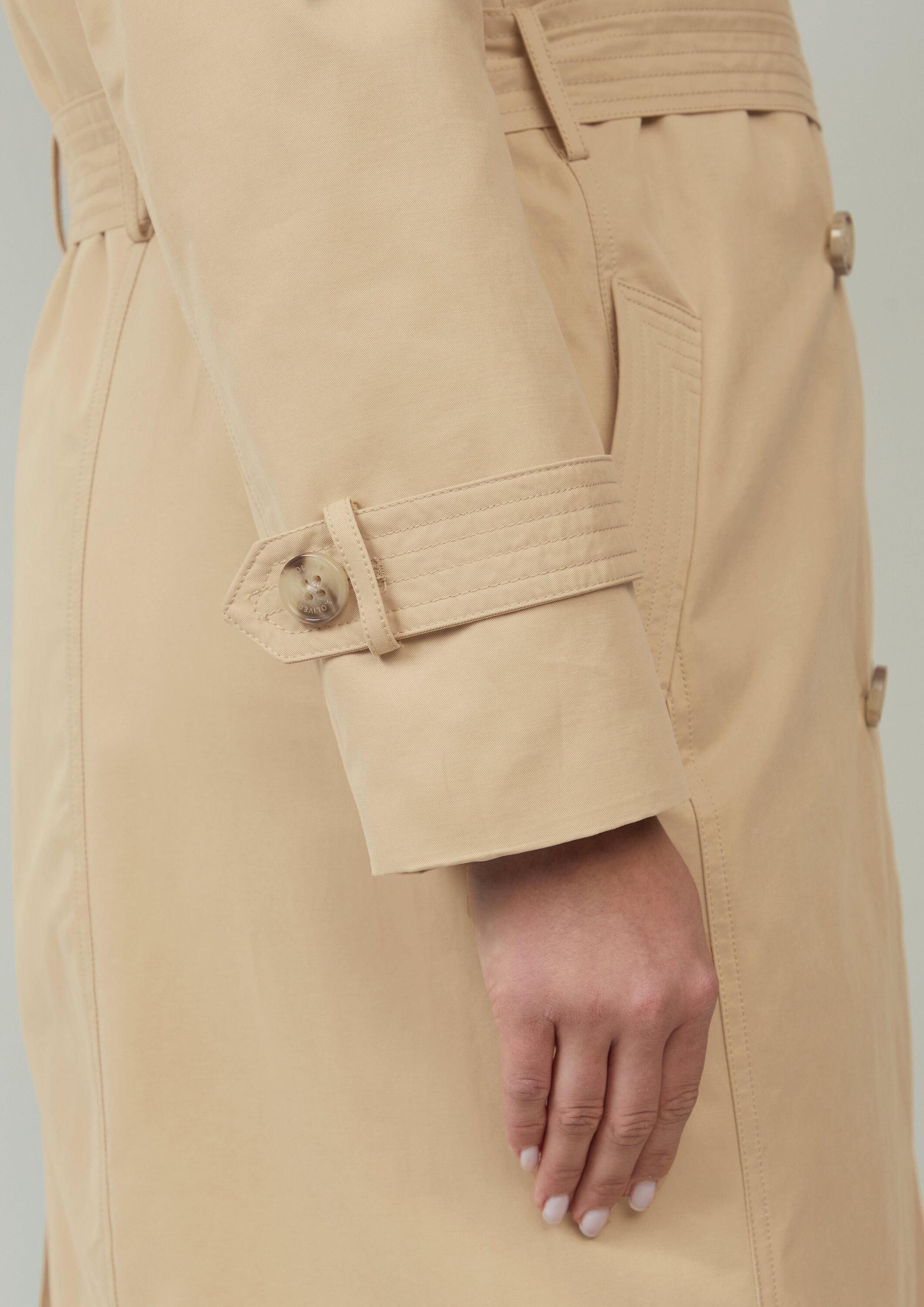 s.Oliver Trenchcoat Outdoor-Mantel Trenchcoat mit Streifen-Futter