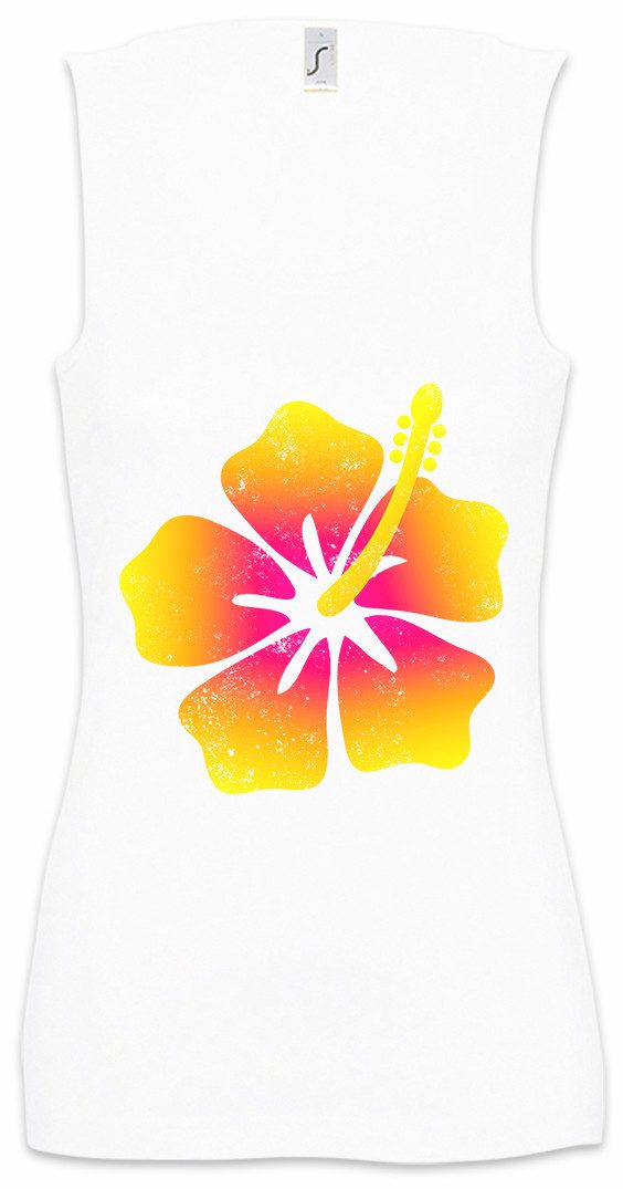Urban Backwoods Tanktop Hawaii Flower II Ärmelloses Damen T-Shirt Hibiskus Blüte Flowers Beach Tiki Hula Girl Tattoo
