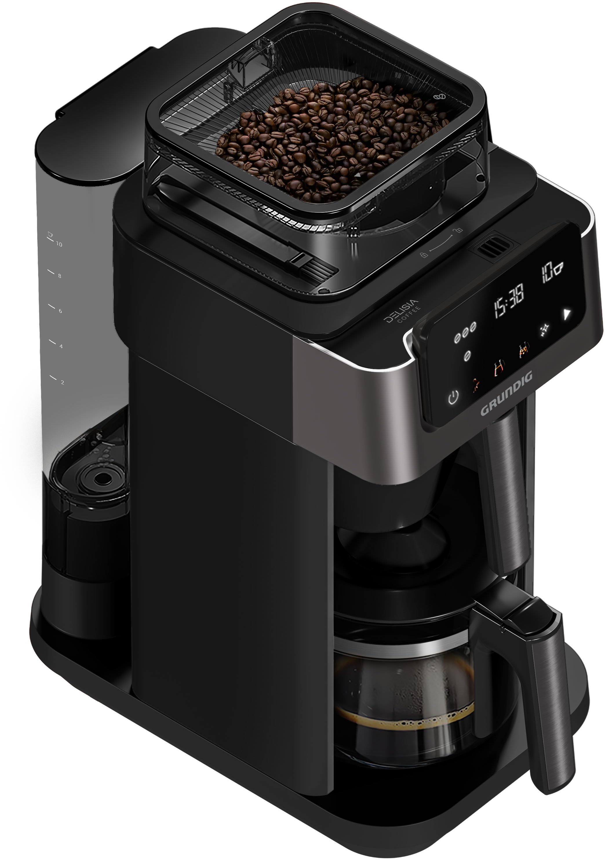 Grundig Kaffeemaschine mit Mahlwerk KM 9518, Permanentfilter, Cold Brew Funktion