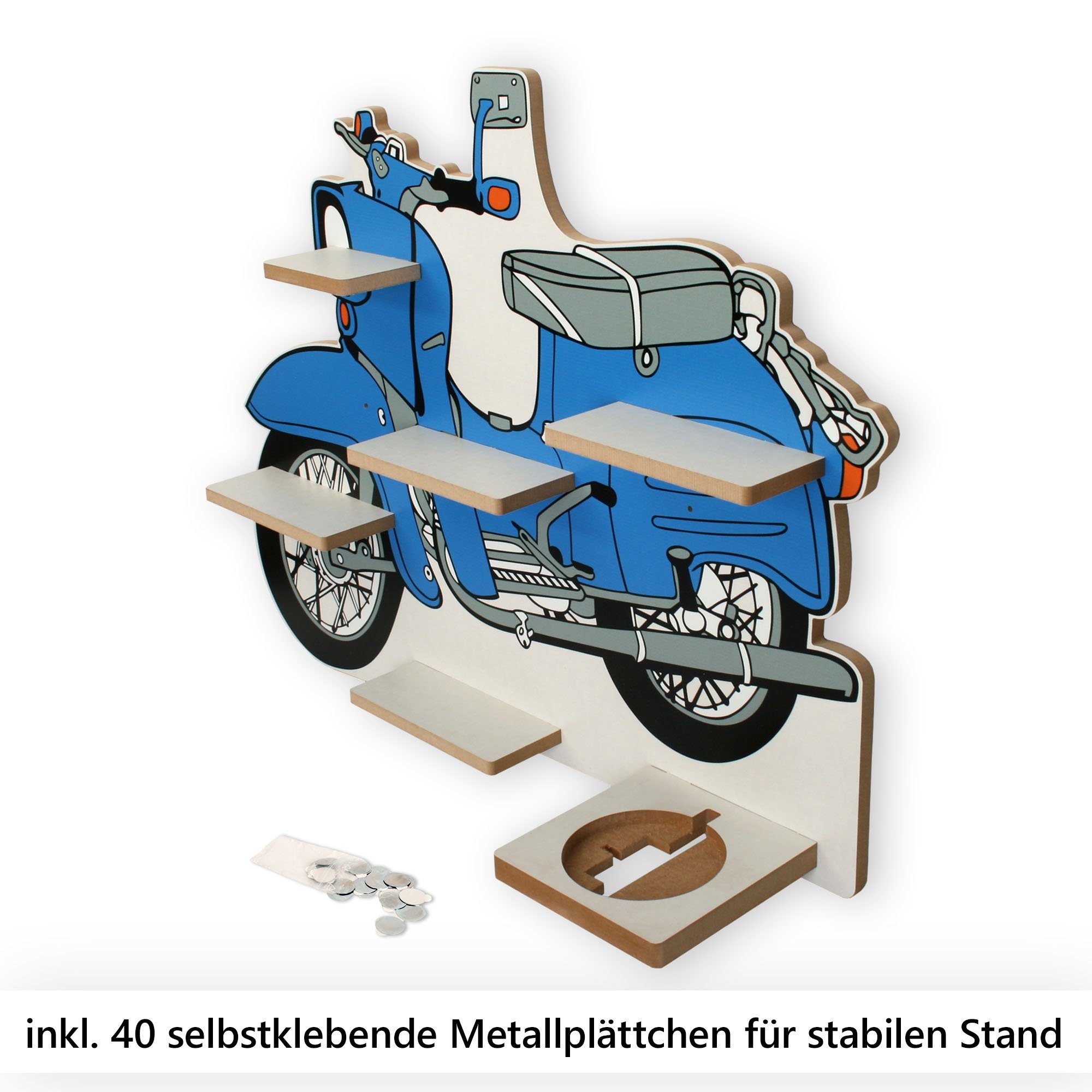 TONIE-BOX Kinderregal Metallplättchen Schwalbe, für TONIES inkl. MUSIKBOX-REGAL Feder 40 Kreative und