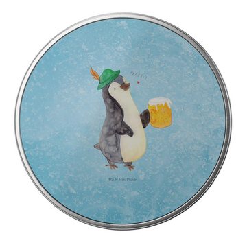 Mr. & Mrs. Panda Aufbewahrungsdose Pinguin Bier - Eisblau - Geschenk, Oktoberfest, Geschenkbox, beschwip (1 St), Besonders glänzend