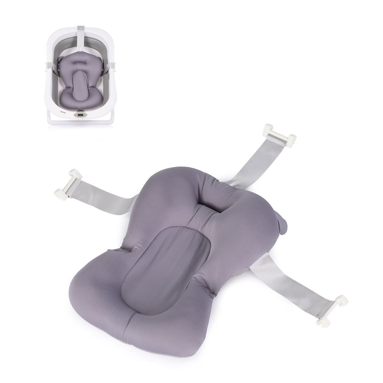 Chipolino Wanneneinlage Multi, B: 35 cm, L: 45 cm, 1-tlg., Kunststoffbügel, Polyester, Baby Badenetzt und Kissen, 100% Polyester