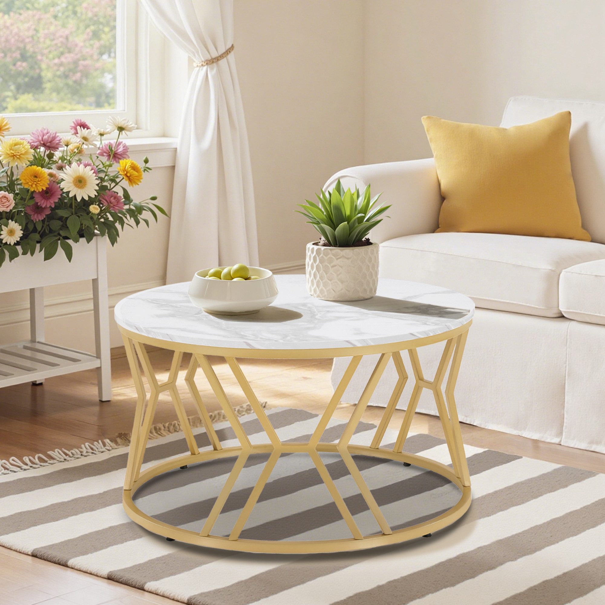 Barberpub Beistelltisch BarberPub Couchtisch Rund Holz, günstig online kaufen